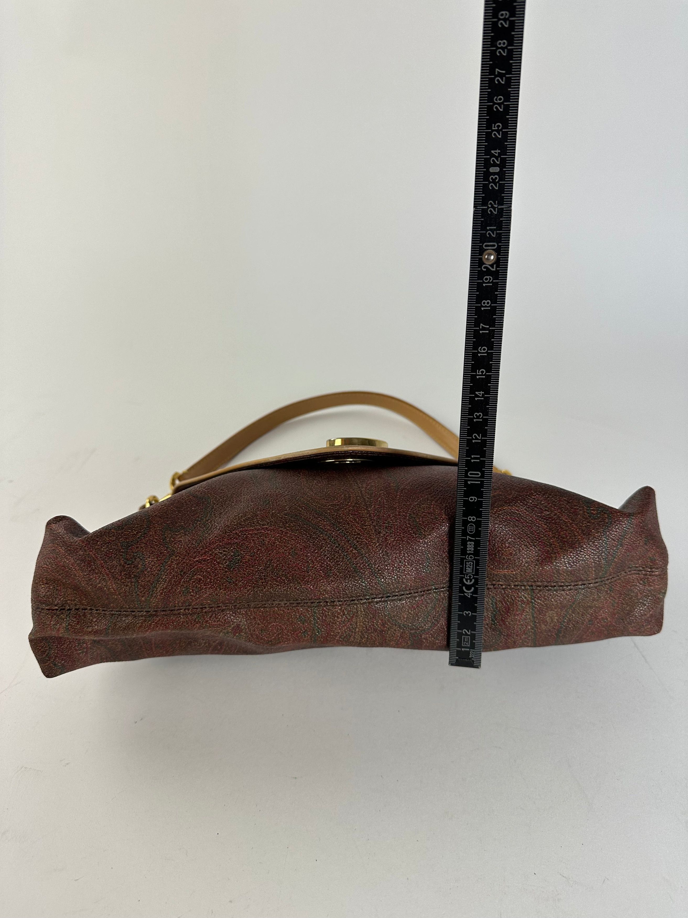 Etro Vintage Paisley Canvas Flap Shoulder Bag Burgundy Size ONE SIZE - 12 Thumbnail
