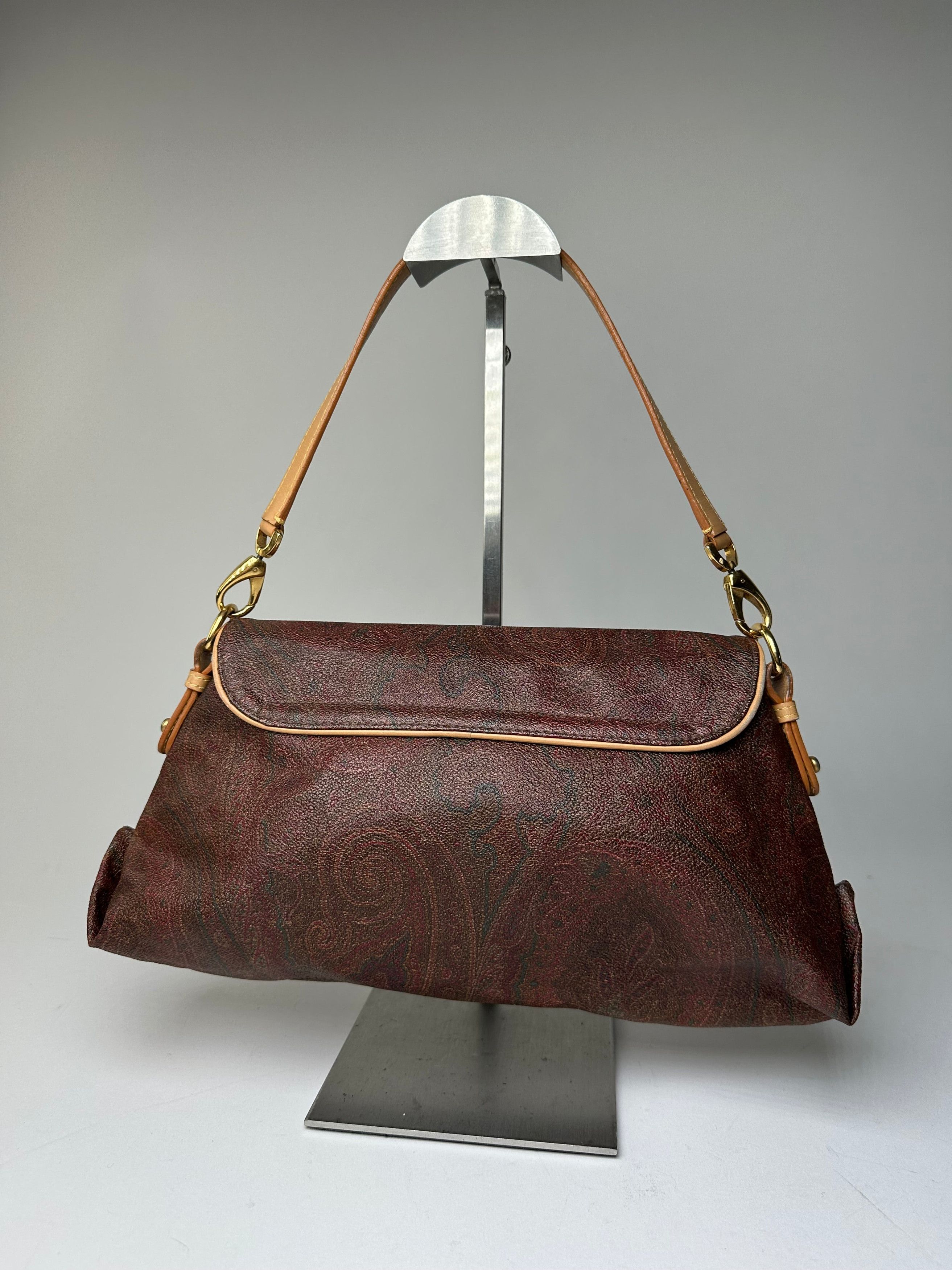 Etro Vintage Paisley Canvas Flap Shoulder Bag Burgundy Size ONE SIZE - 2 Thumbnail