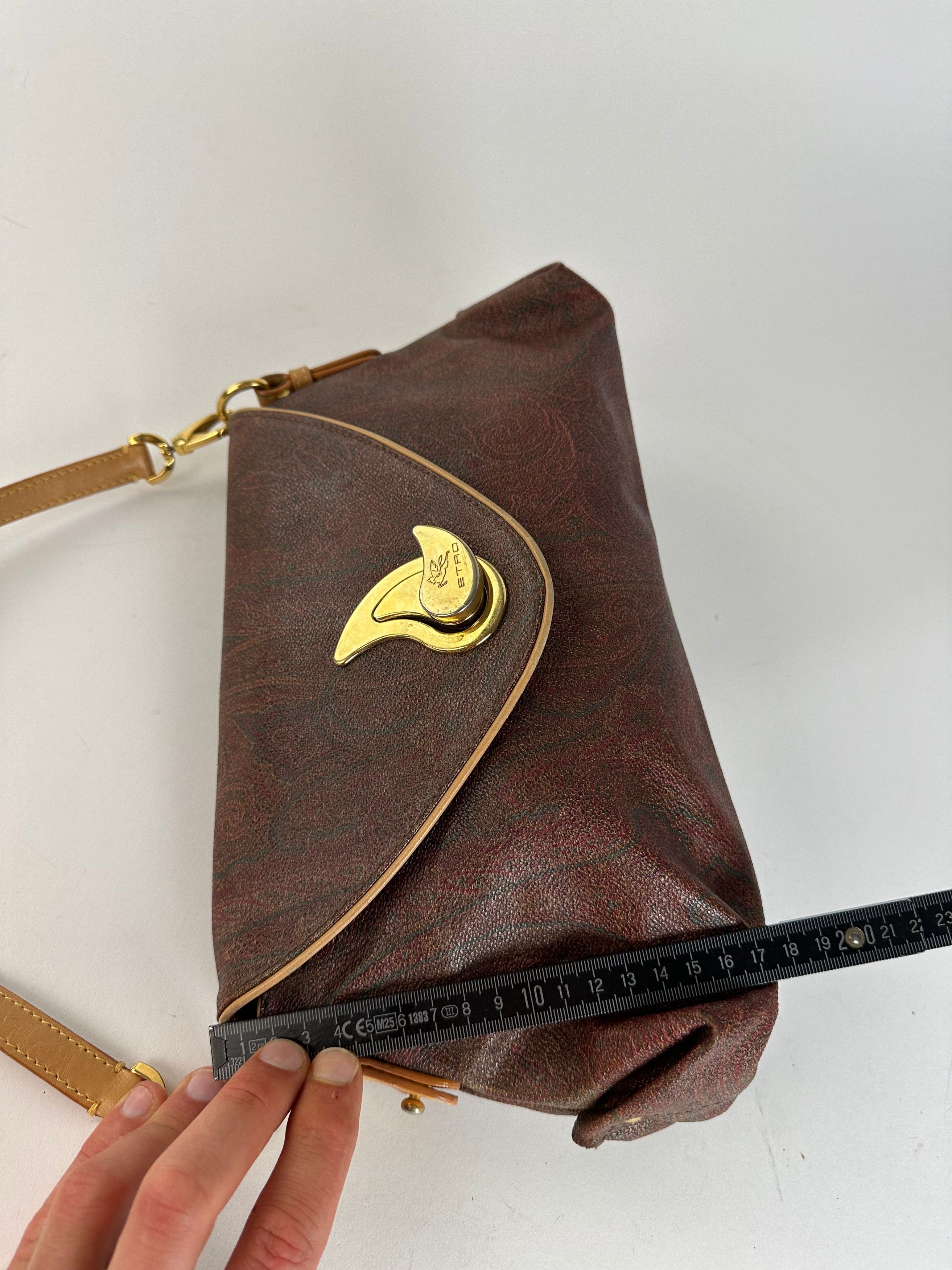 Etro Vintage Paisley Canvas Flap Shoulder Bag Burgundy Size ONE SIZE - 11 Thumbnail