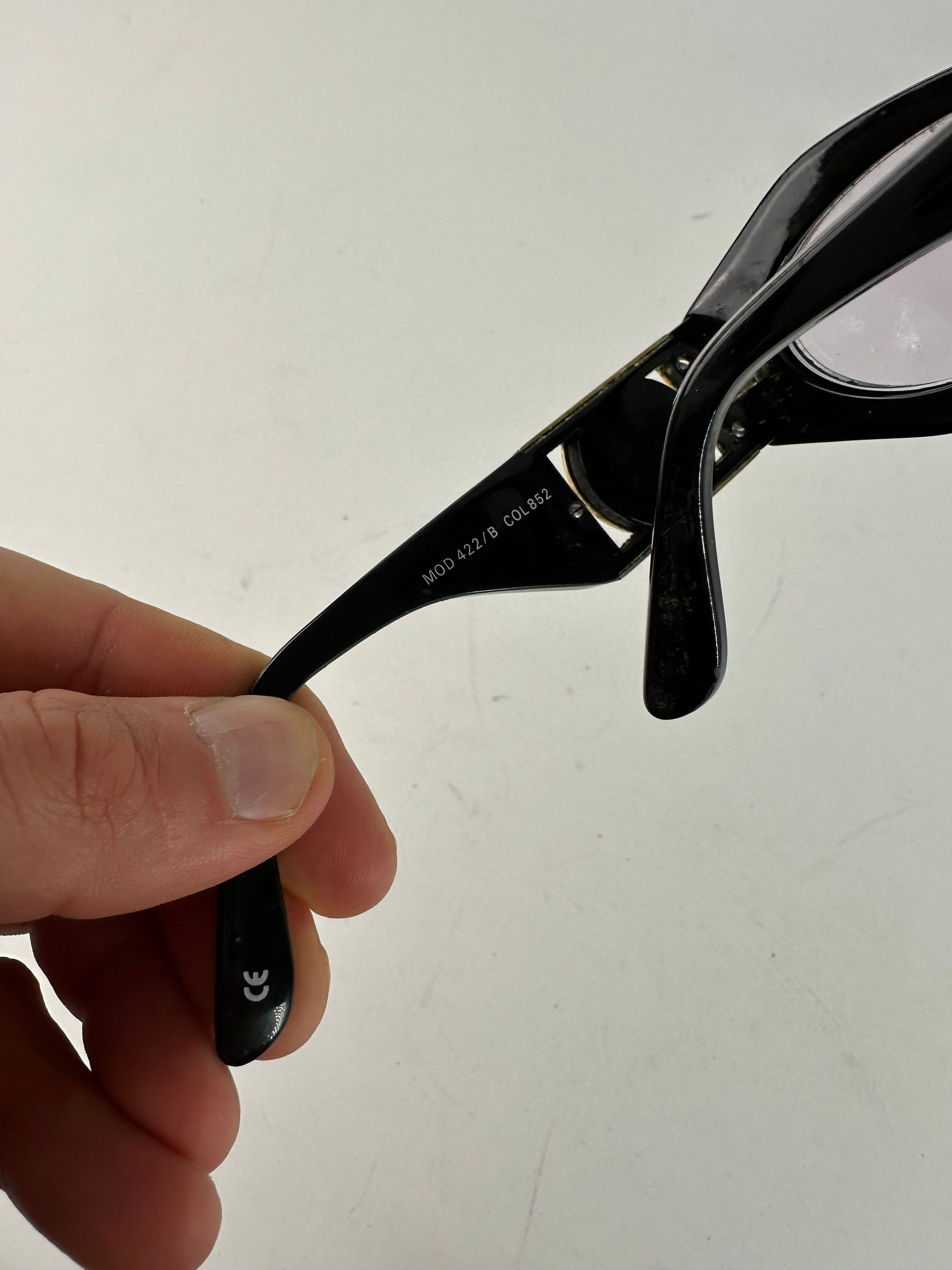Versace Vintage Gianni Sunglasses Black Acetate Gold Medusa Size ONE SIZE - 10 Thumbnail