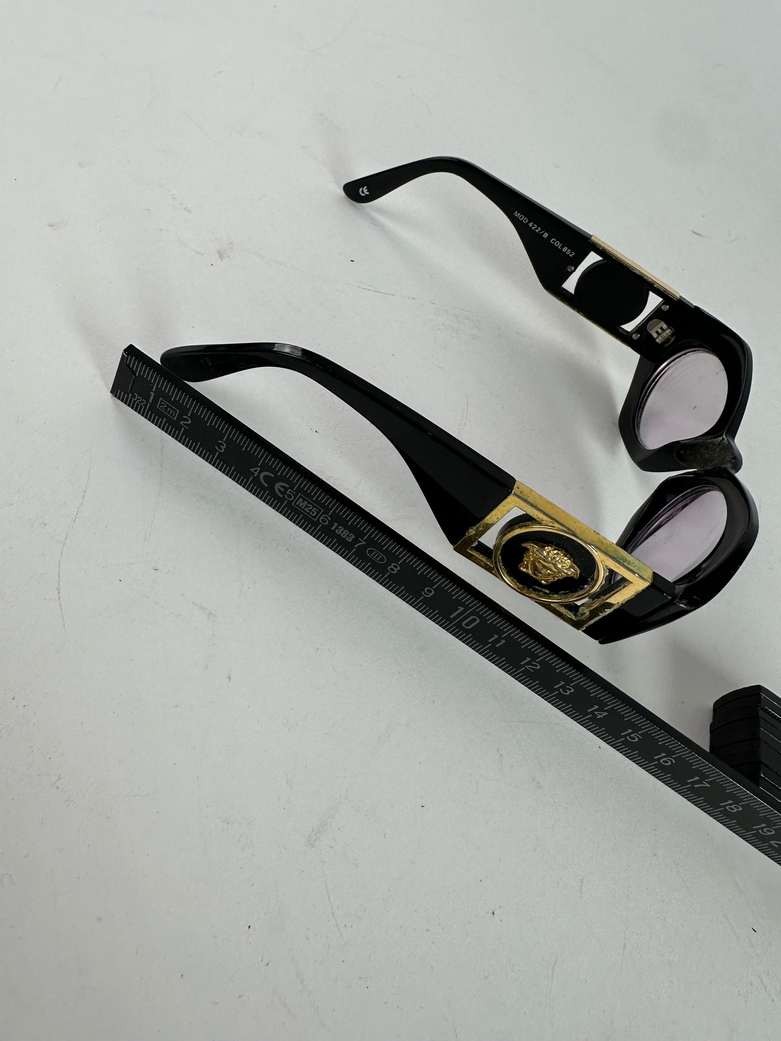 Versace Vintage Gianni Sunglasses Black Acetate Gold Medusa Size ONE SIZE - 8 Thumbnail