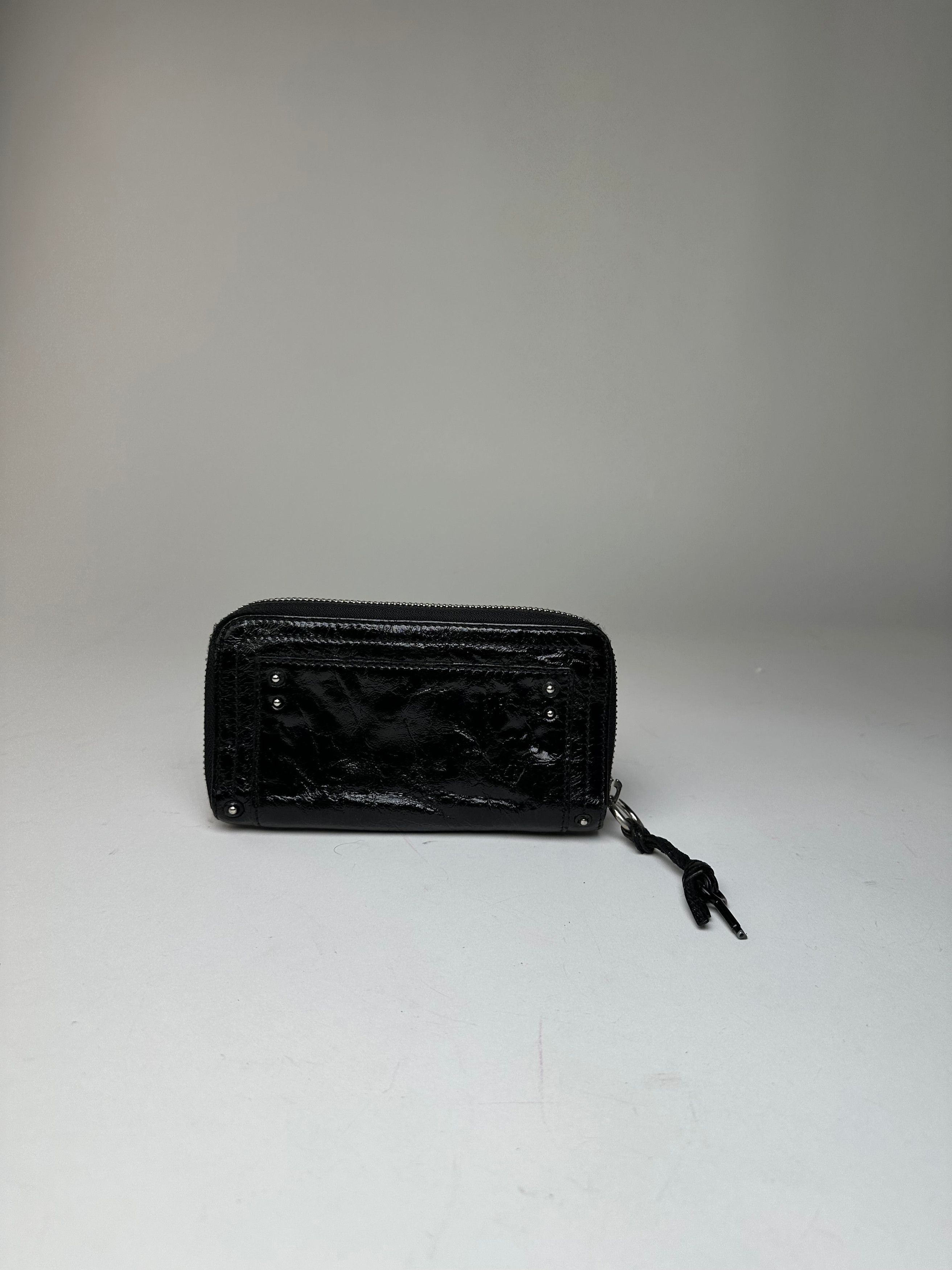 Chloe Vintage Patent Leather Zip-Around Continental Wallet Black Size ONE SIZE - 11 Thumbnail