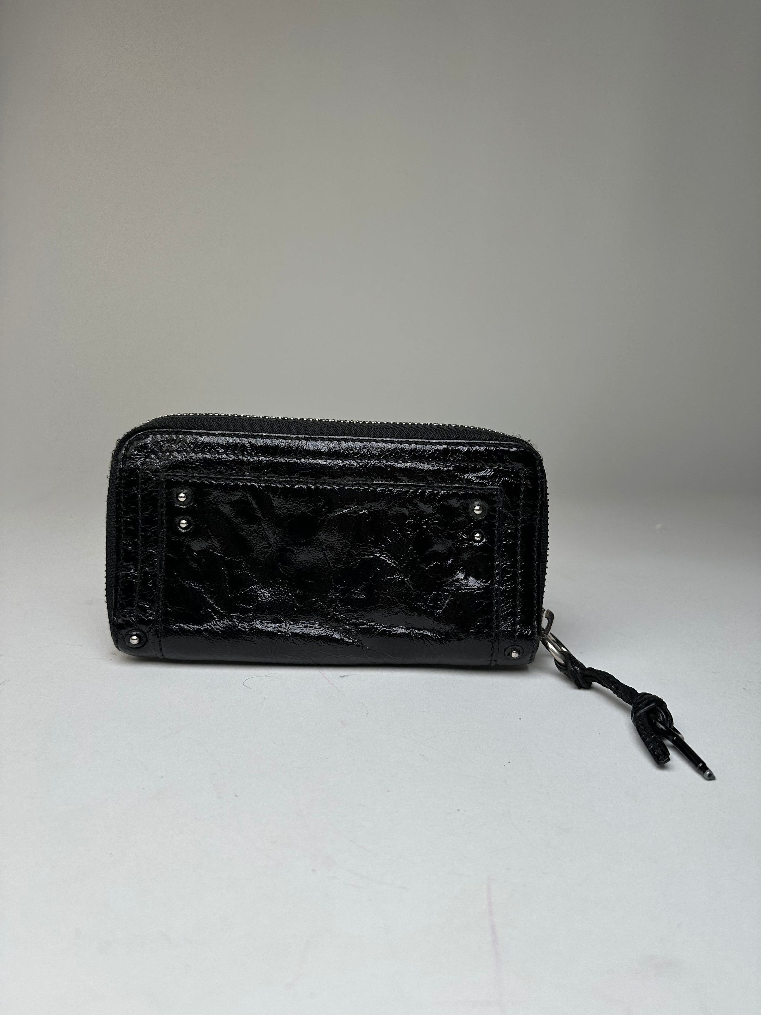 Chloe Vintage Patent Leather Zip-Around Continental Wallet Black Size ONE SIZE - 2 Thumbnail