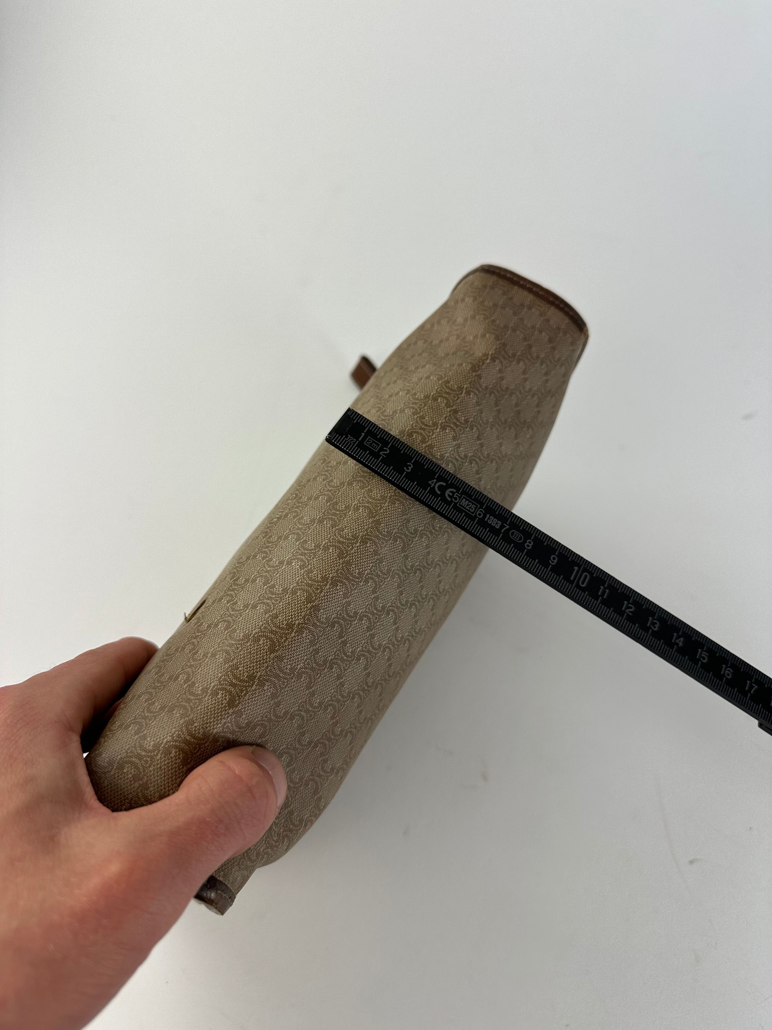 Celine Vintage Macadam Canvas Clutch Bag Beige Size ONE SIZE - 10 Thumbnail