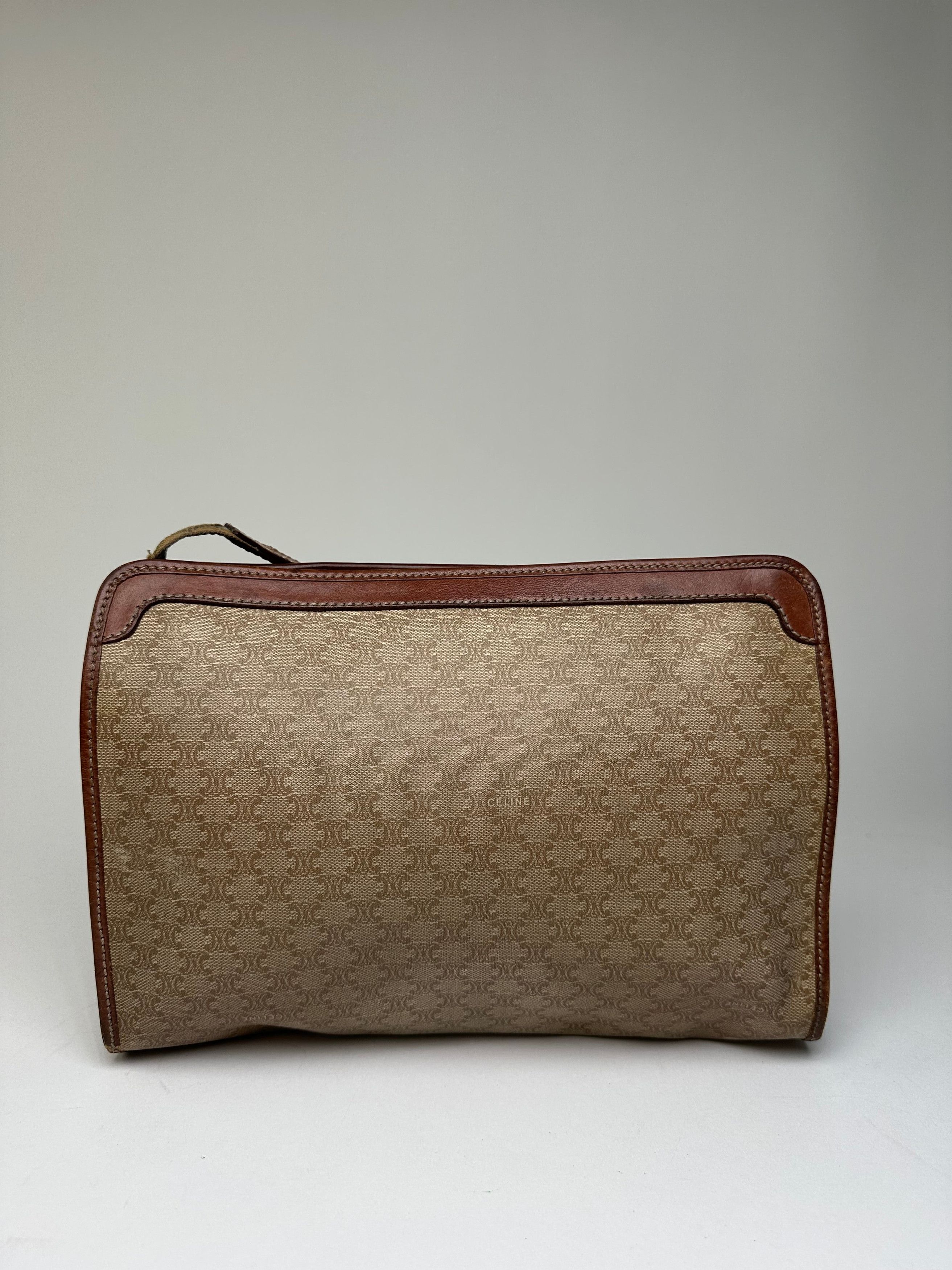 Celine Vintage Macadam Canvas Clutch Bag Beige Size ONE SIZE - 2 Thumbnail