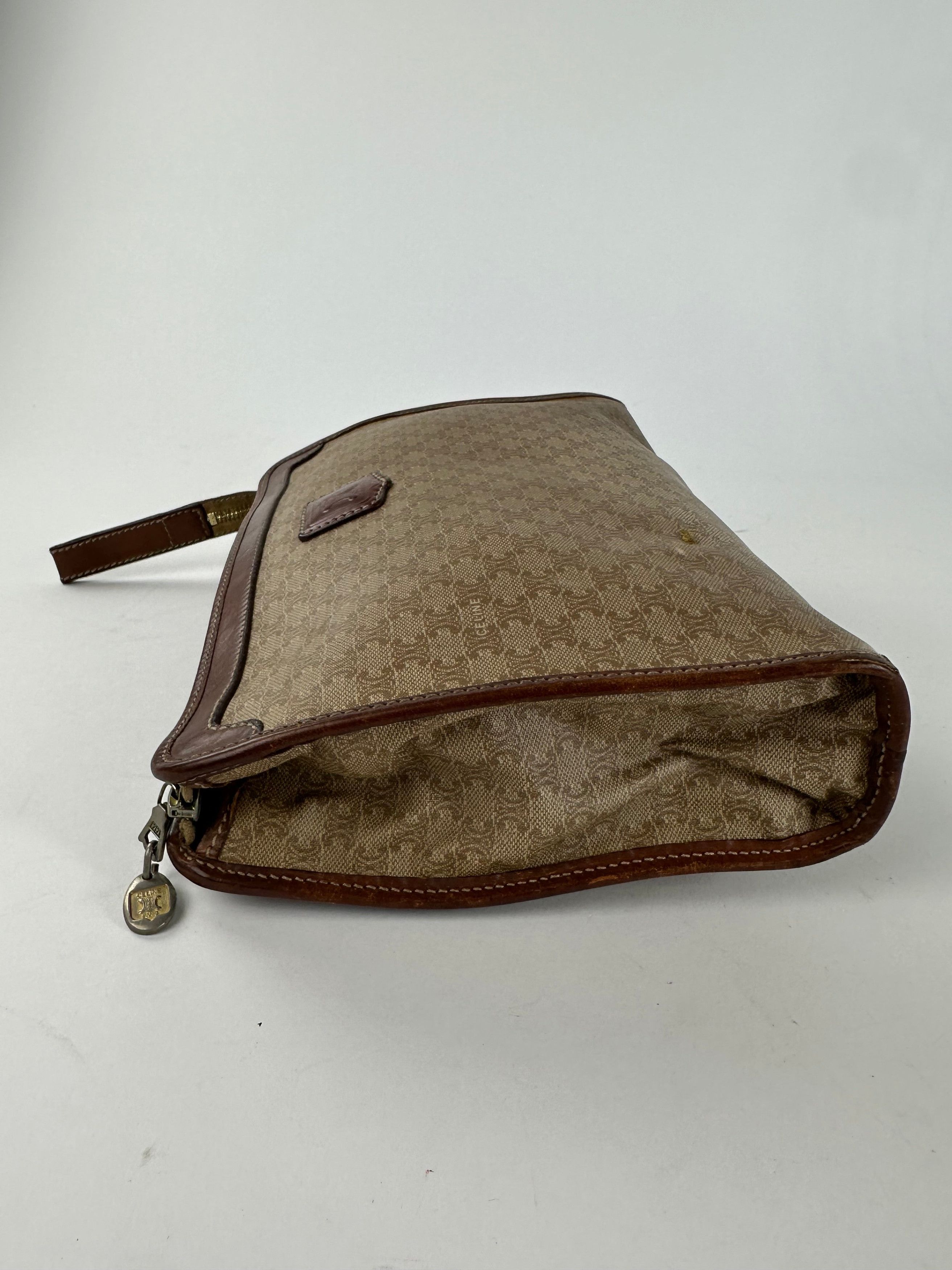 Celine Vintage Macadam Canvas Clutch Bag Beige Size ONE SIZE - 5 Thumbnail