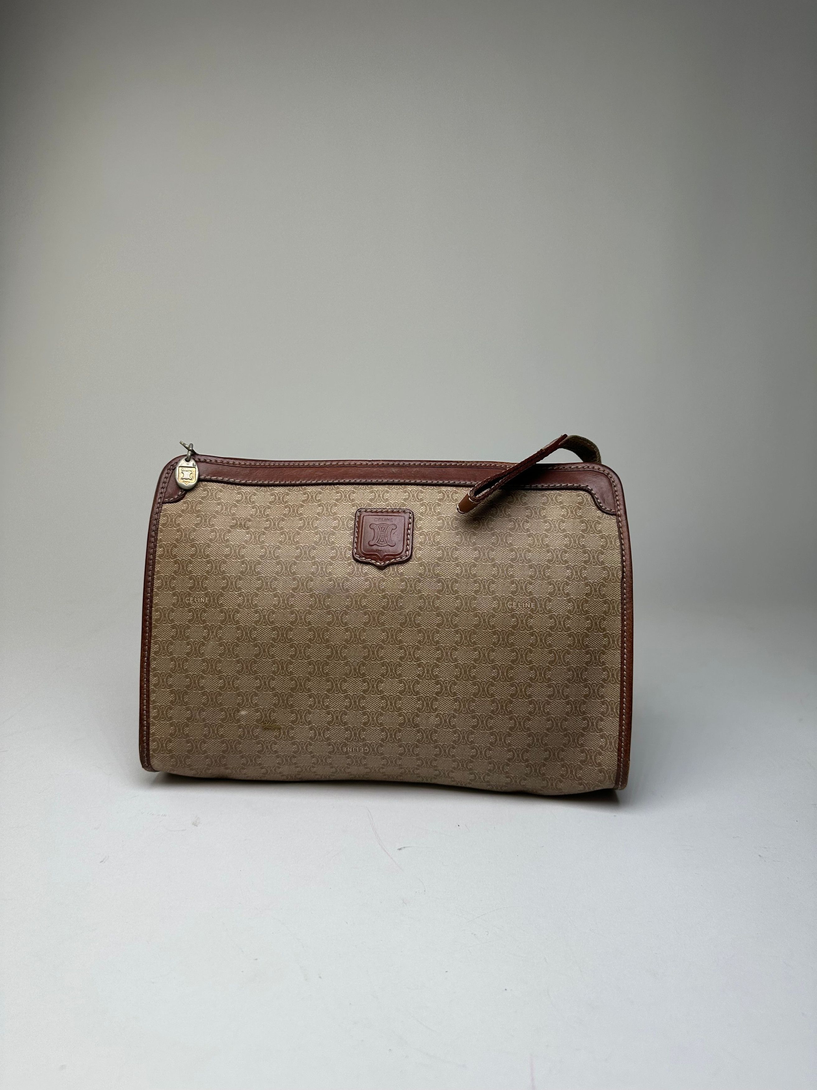 Celine Vintage Macadam Canvas Clutch Bag Beige Size ONE SIZE - 11 Thumbnail