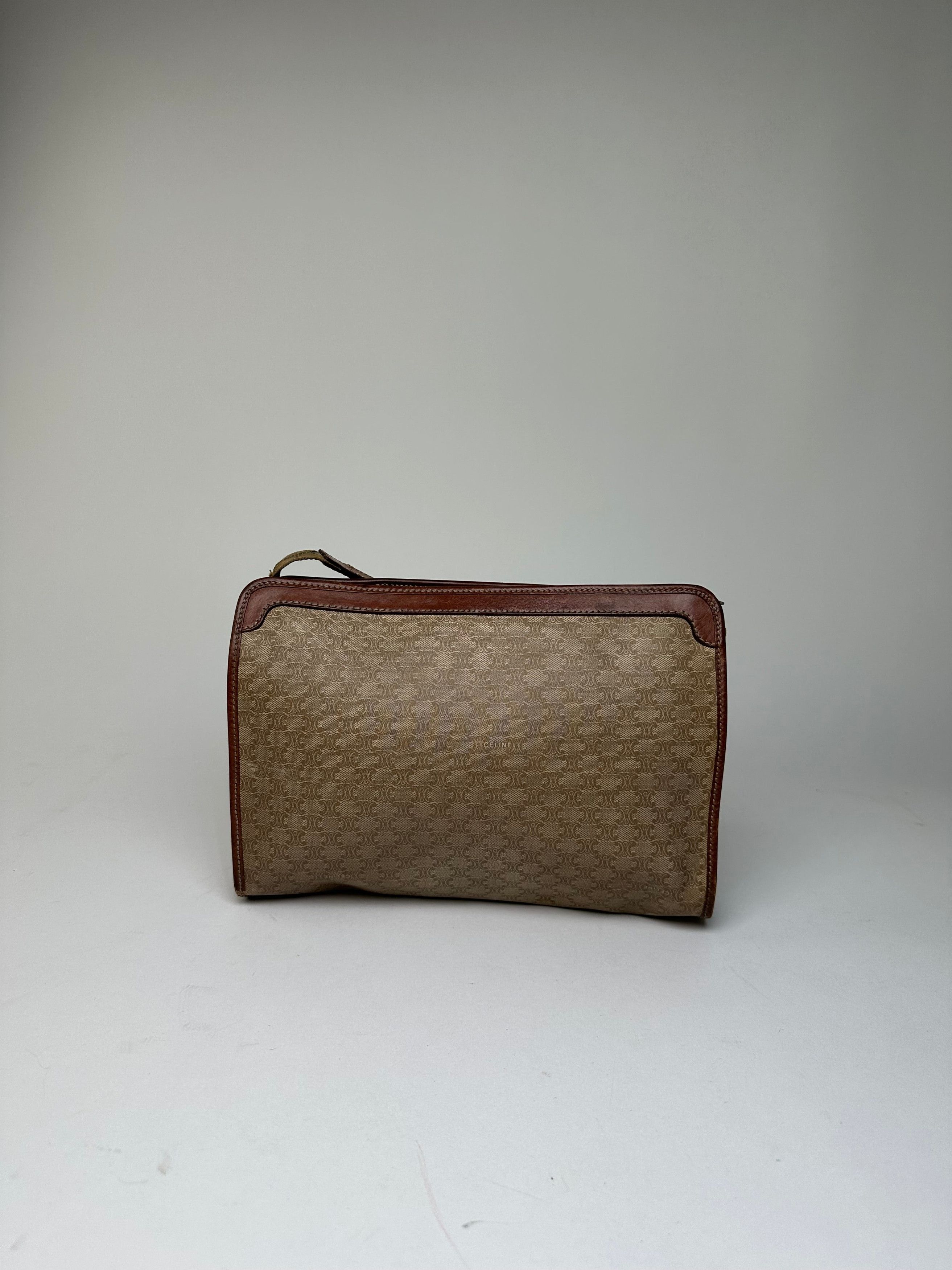 Celine Vintage Macadam Canvas Clutch Bag Beige Size ONE SIZE - 12 Thumbnail