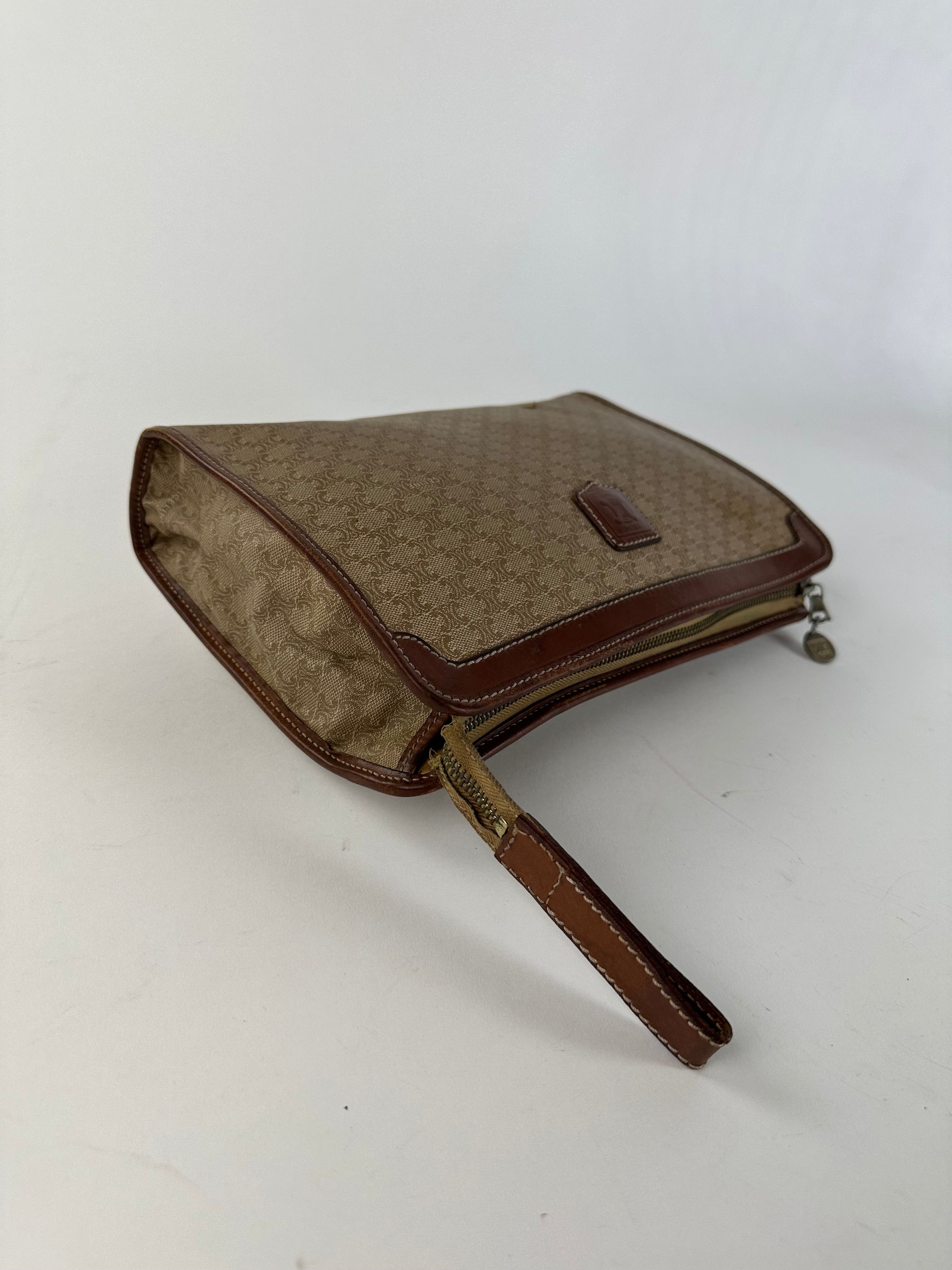 Celine Vintage Macadam Canvas Clutch Bag Beige Size ONE SIZE - 7 Thumbnail