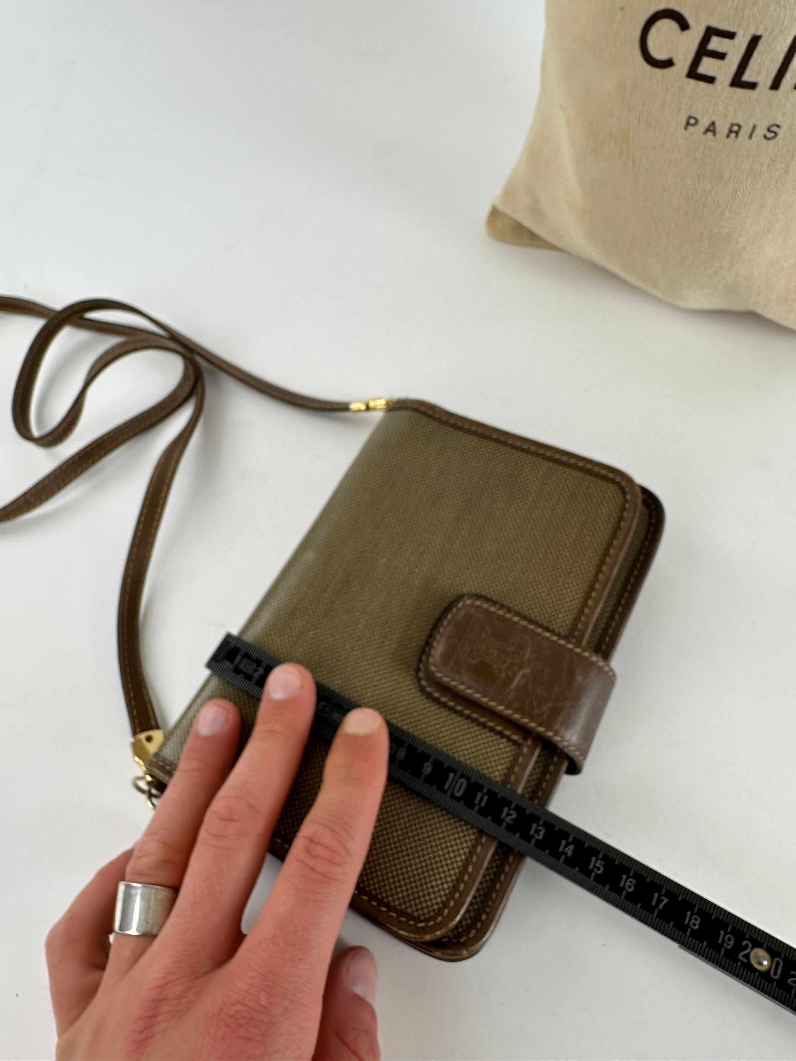 Celine Vintage Coated Canvas Crossbody Flap Bag Brown Size ONE SIZE - 13 Thumbnail