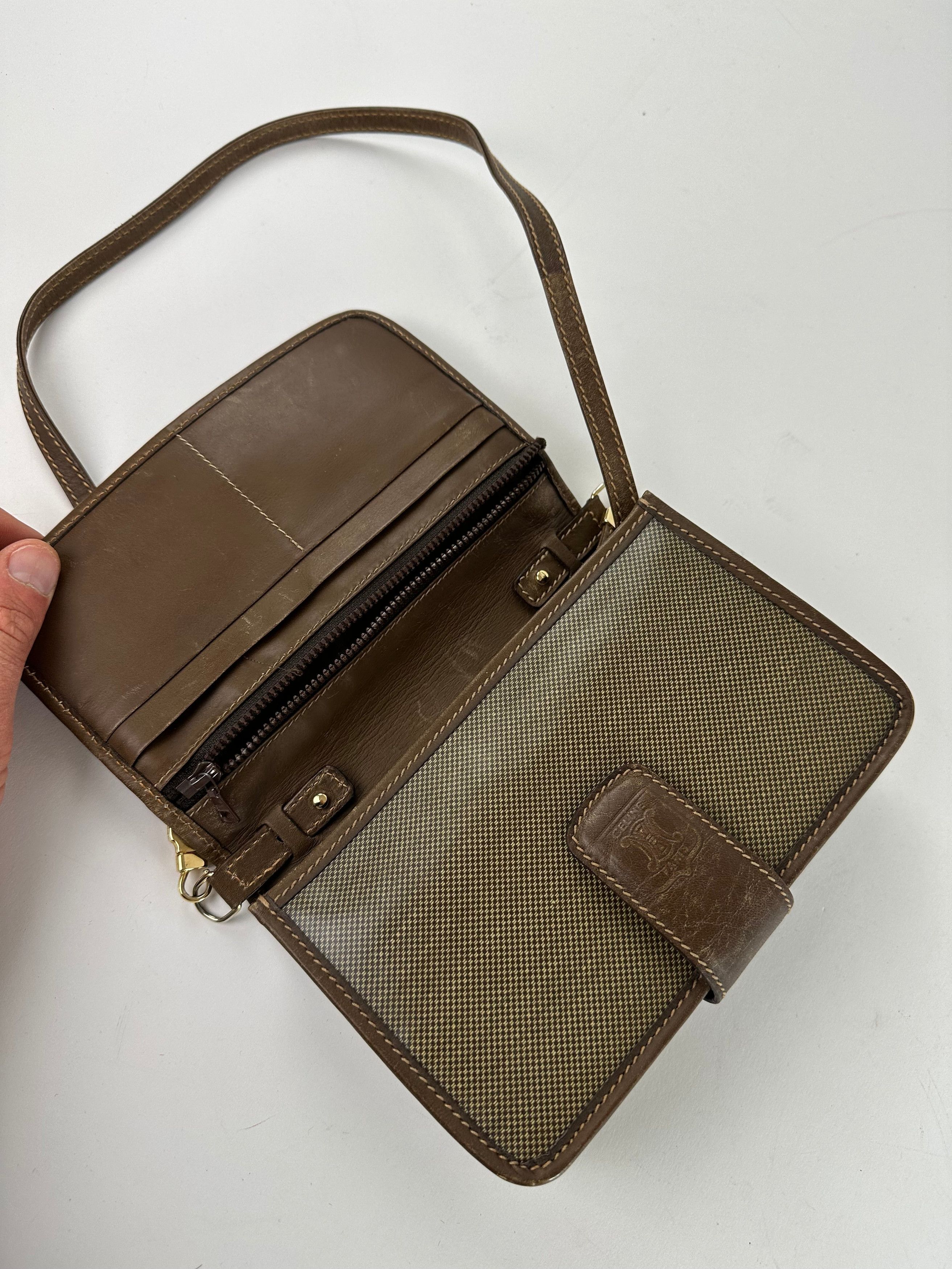 Celine Vintage Coated Canvas Crossbody Flap Bag Brown Size ONE SIZE - 9 Thumbnail