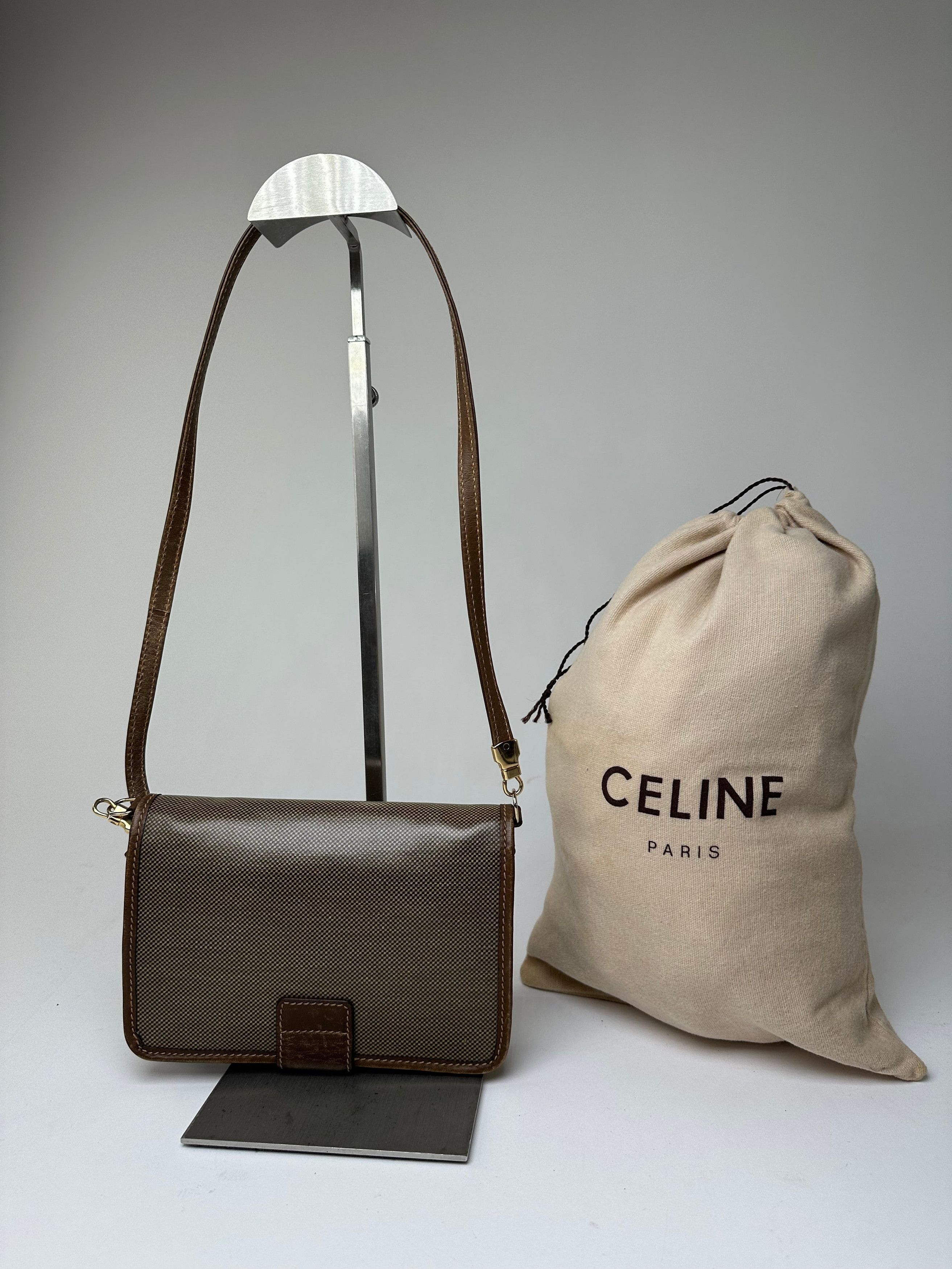Celine Vintage Coated Canvas Crossbody Flap Bag Brown Size ONE SIZE - 2 Thumbnail