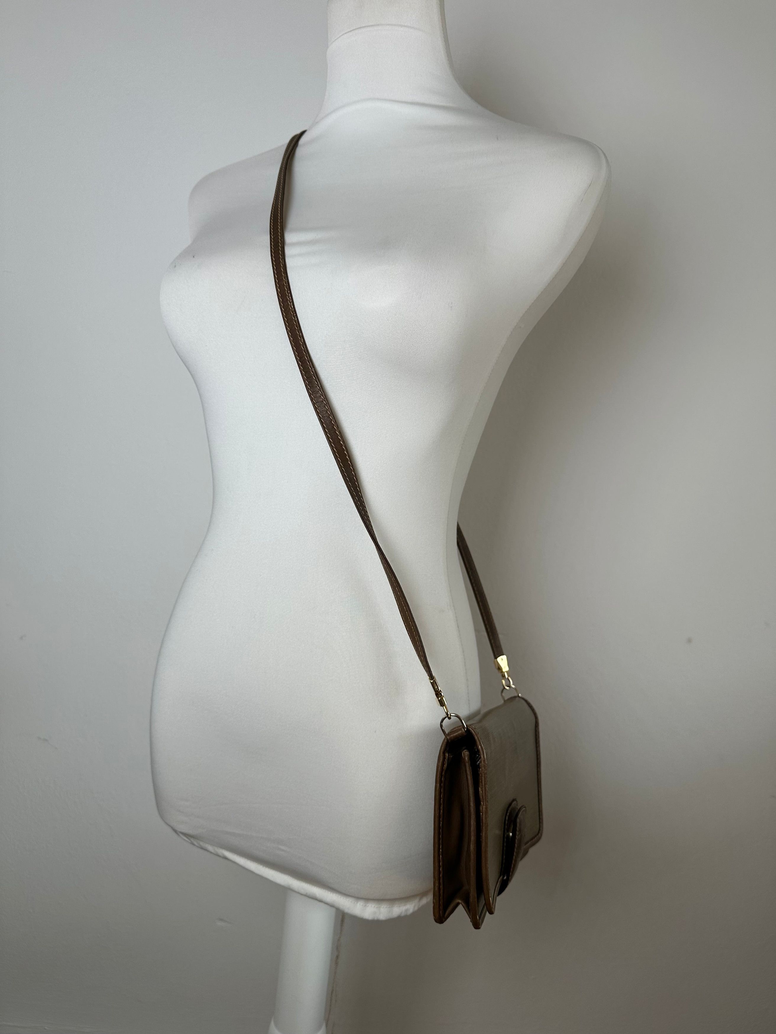 Celine Vintage Coated Canvas Crossbody Flap Bag Brown Size ONE SIZE - 6 Thumbnail