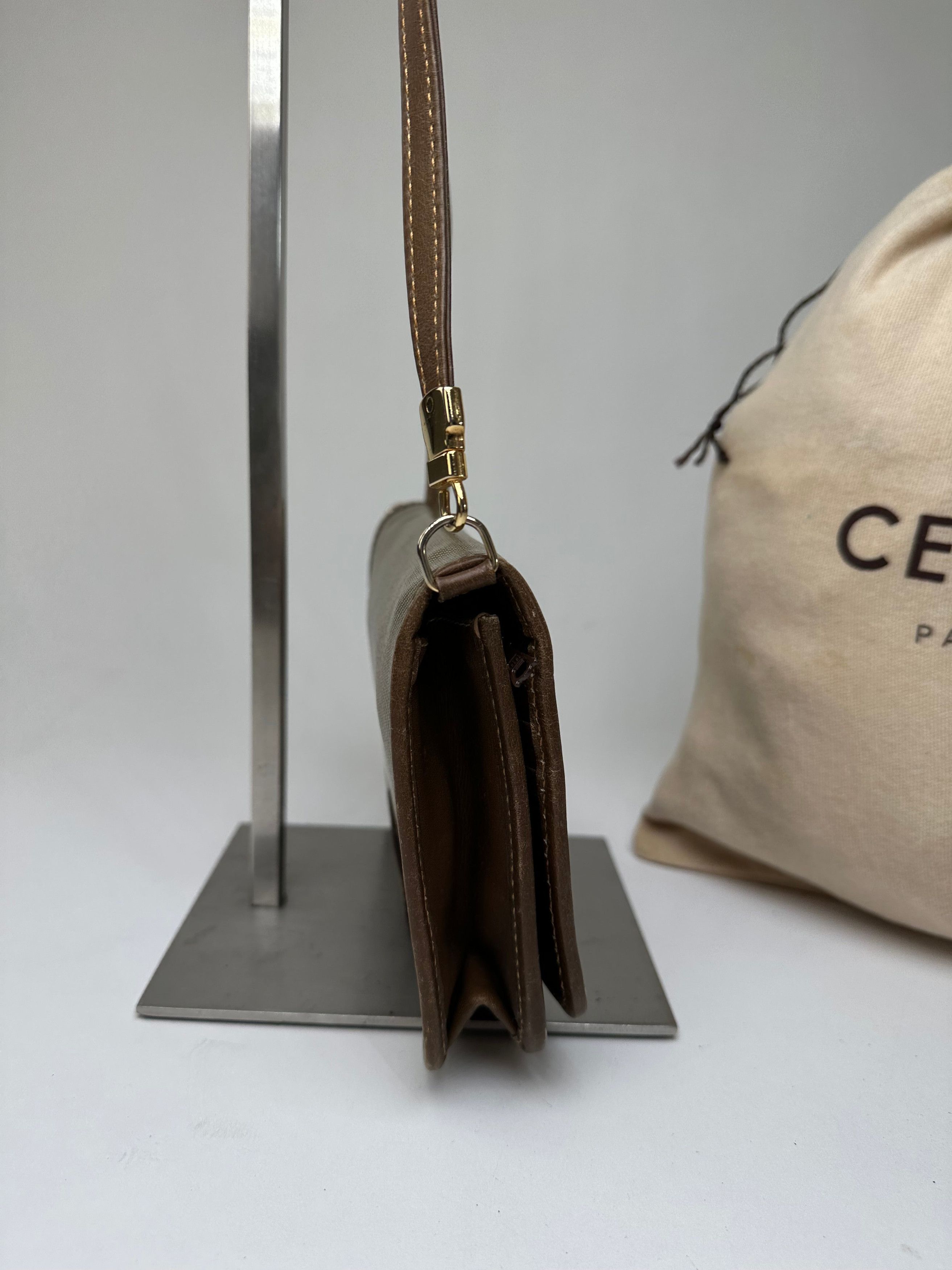 Celine Vintage Coated Canvas Crossbody Flap Bag Brown Size ONE SIZE - 7 Thumbnail