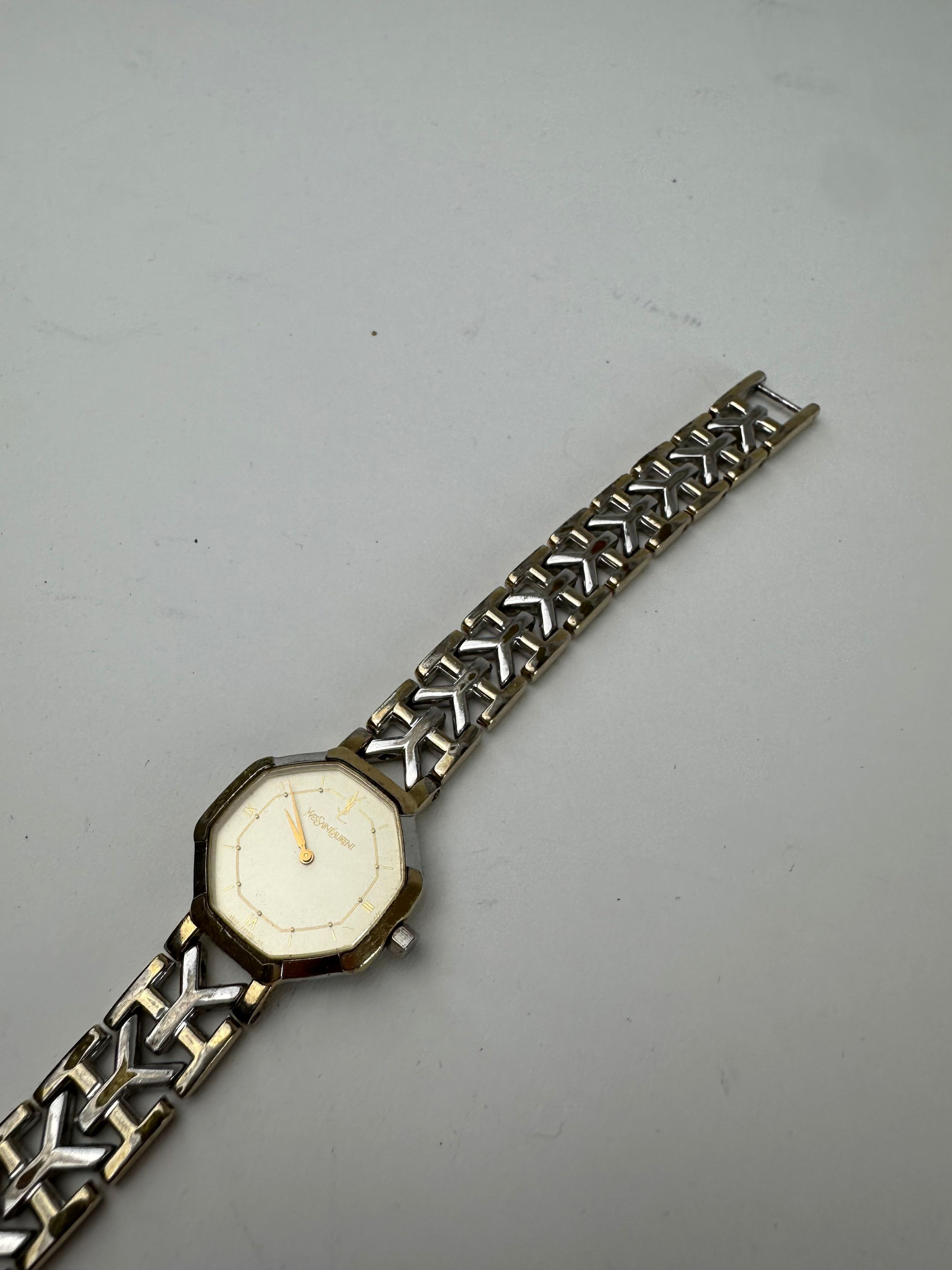 Yves Saint Laurent Vintage Two-Tone Octagonal Ladies Watch Size ONE SIZE - 6 Thumbnail