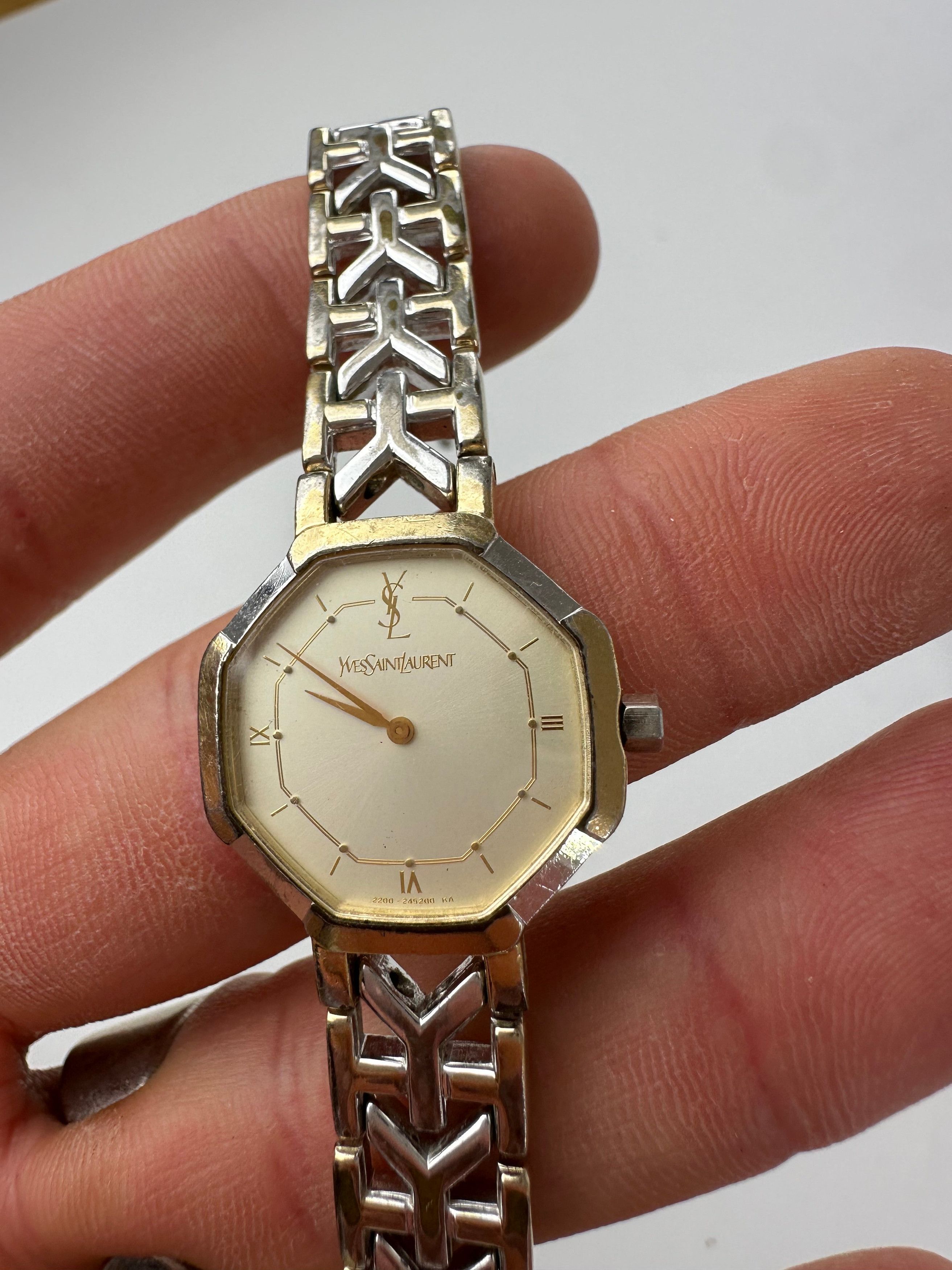 Yves Saint Laurent Vintage Two-Tone Octagonal Ladies Watch Size ONE SIZE - 3 Thumbnail