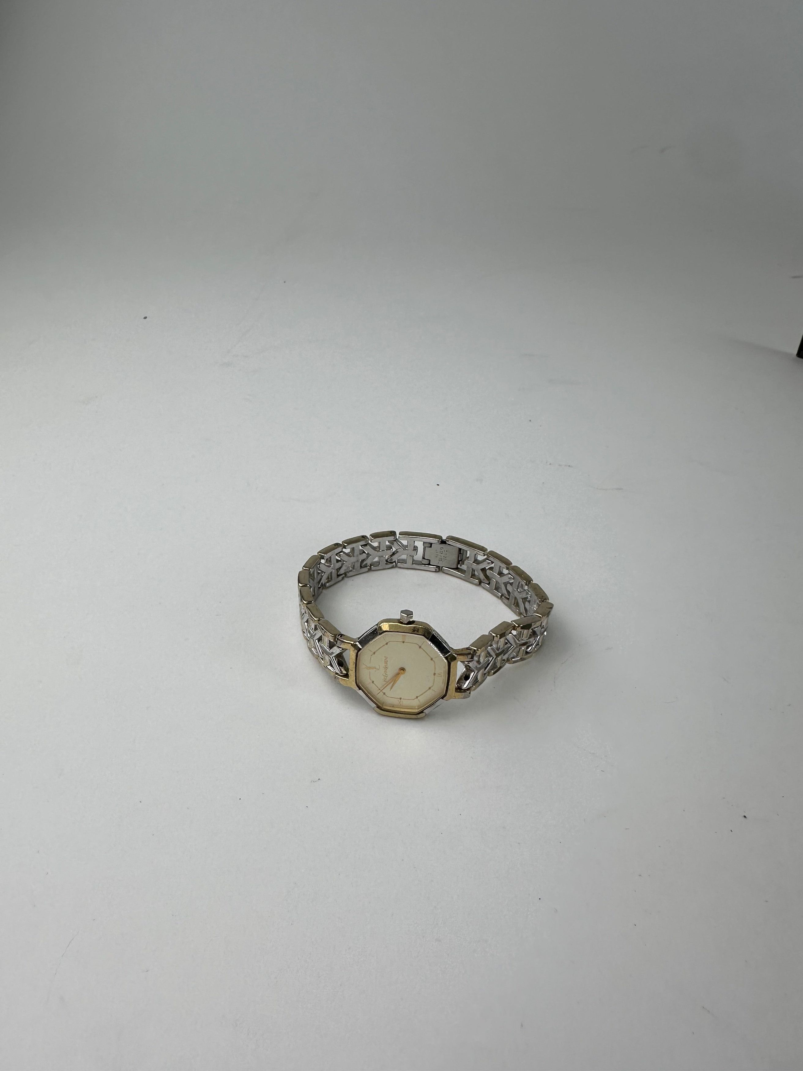 Yves Saint Laurent Vintage Two-Tone Octagonal Ladies Watch Size ONE SIZE - 9 Thumbnail