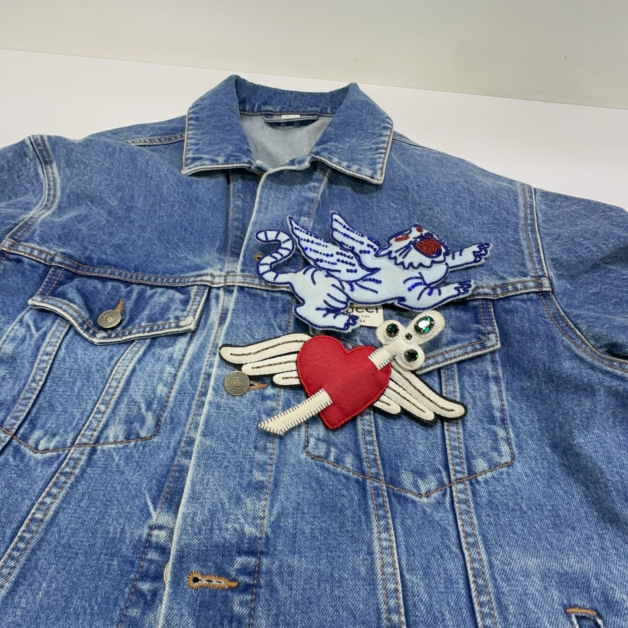 Gucci Gucci Animal Patch Denim Jacket Size S Size US S / EU 44-46 / 1 - 7 Thumbnail