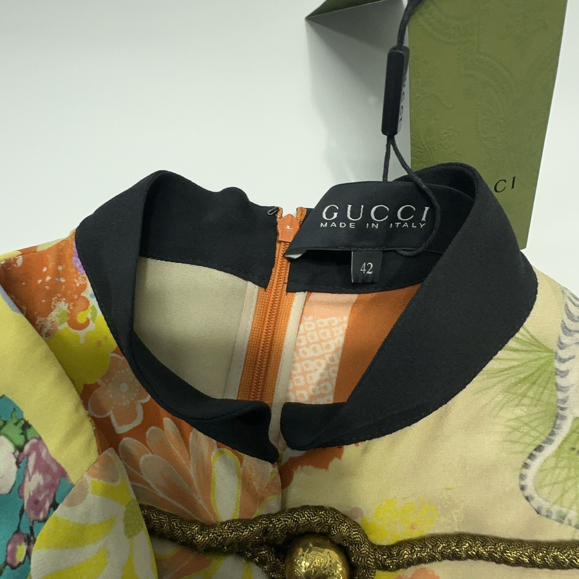 Gucci Gucci Floral Embroidered Silk Midi Dress Size 42 Size M / US 6-8 / IT 42-44 - 7 Thumbnail