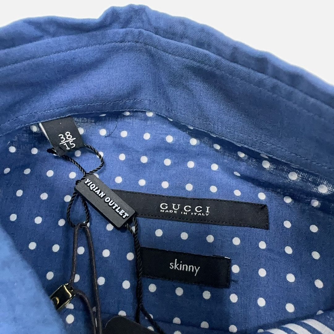 Gucci Gucci Polka Dot Striped Button Up Shirt Size 38 Size US S / EU 44-46 / 1 - 4 Thumbnail