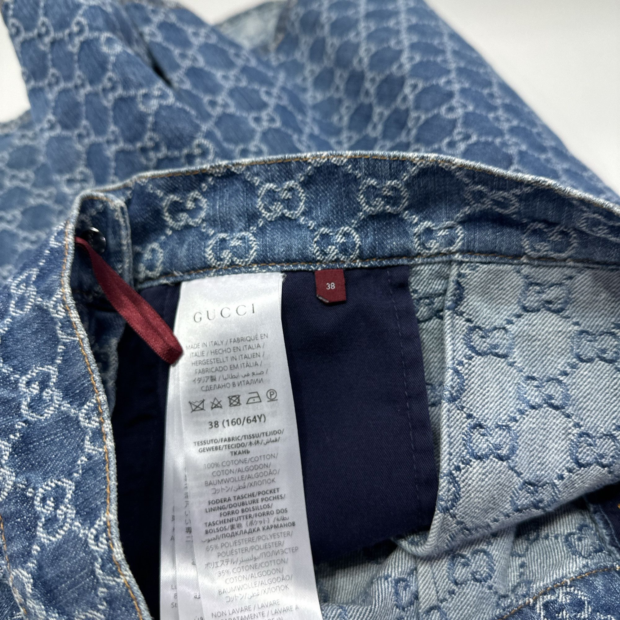 Gucci Gucci Logo Denim Mini Skirt Size 38 Size 26" / US 2 / IT 38 - 6 Thumbnail