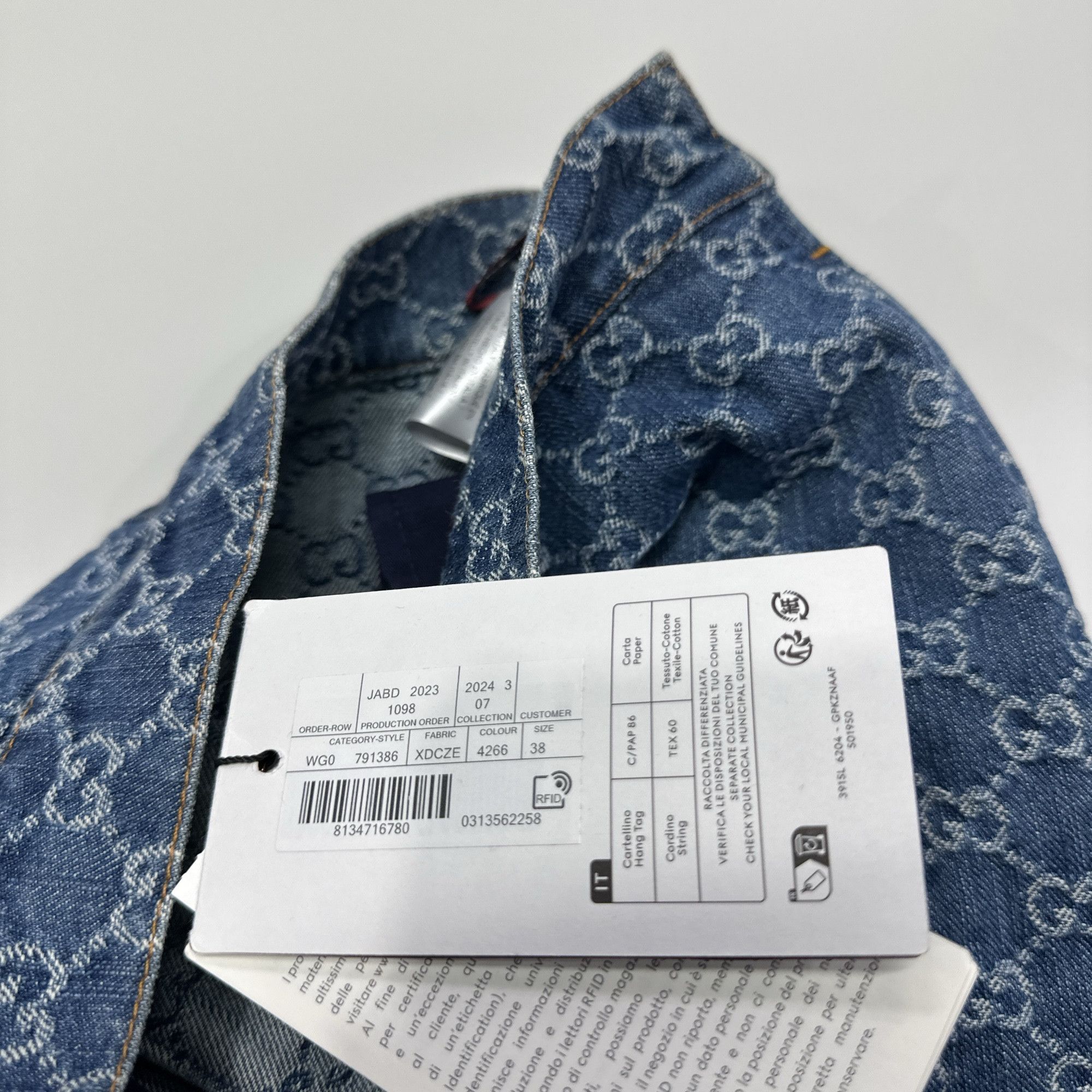 Gucci Gucci Logo Denim Mini Skirt Size 38 Size 26" / US 2 / IT 38 - 4 Thumbnail