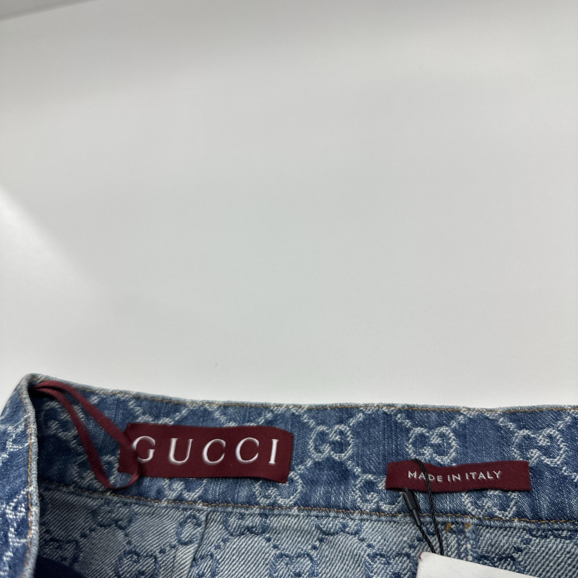 Gucci Gucci Logo Denim Mini Skirt Size 38 Size 26" / US 2 / IT 38 - 3 Thumbnail