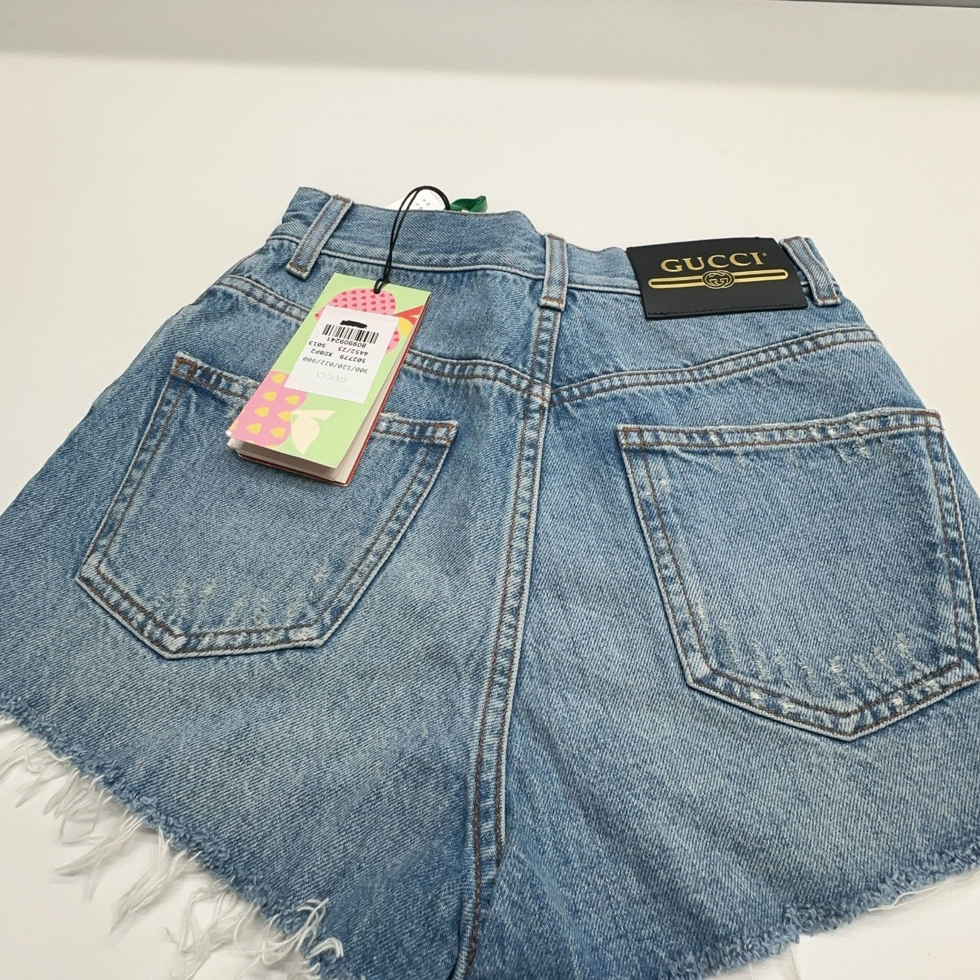 Gucci Gucci Apple Motif Denim Shorts Size 23 Size 23" - 8 Thumbnail