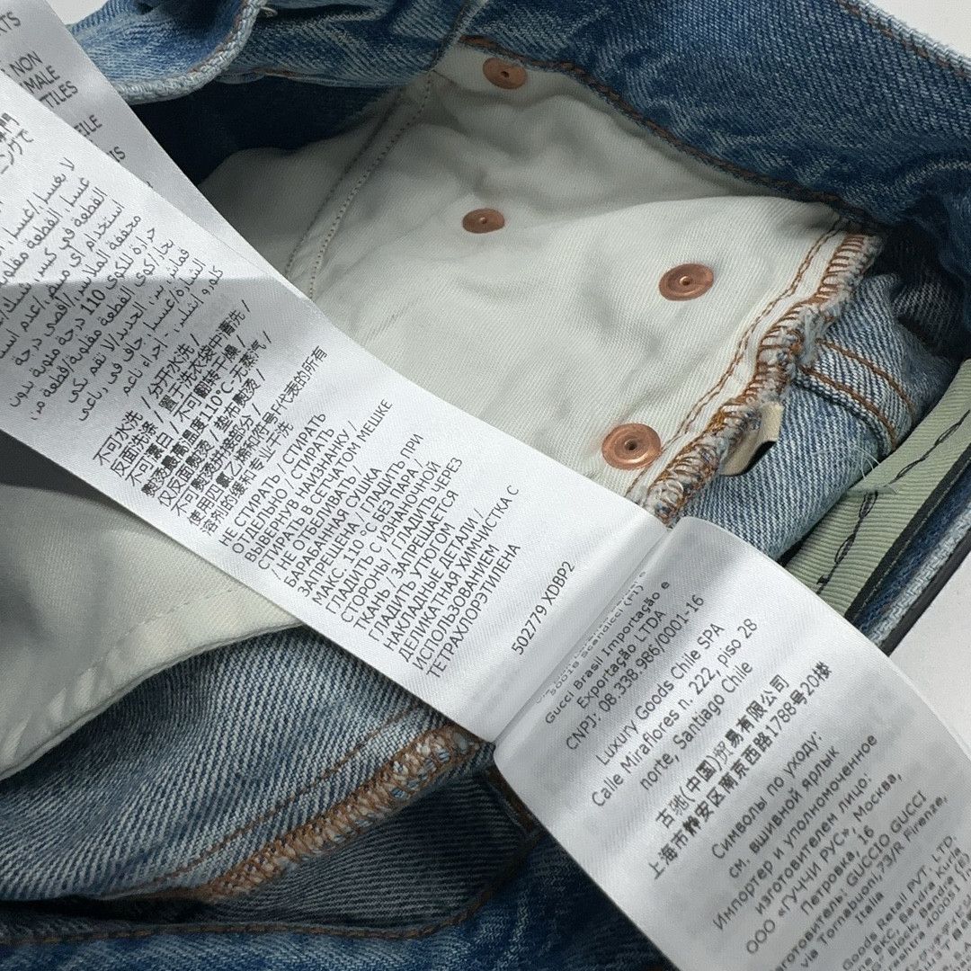 Gucci Gucci Apple Motif Denim Shorts Size 23 Size 23" - 6 Thumbnail