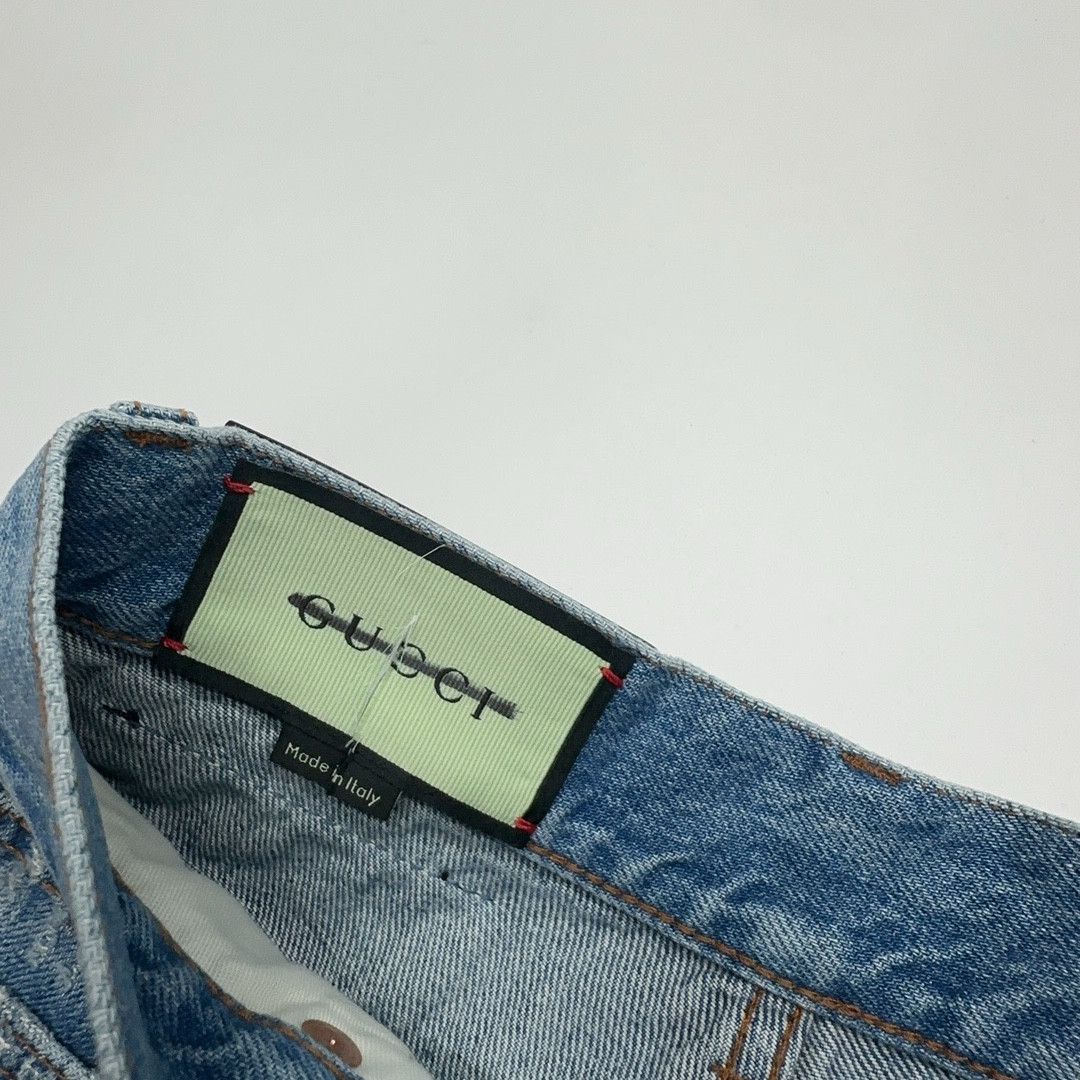 Gucci Gucci Apple Motif Denim Shorts Size 23 Size 23" - 4 Thumbnail