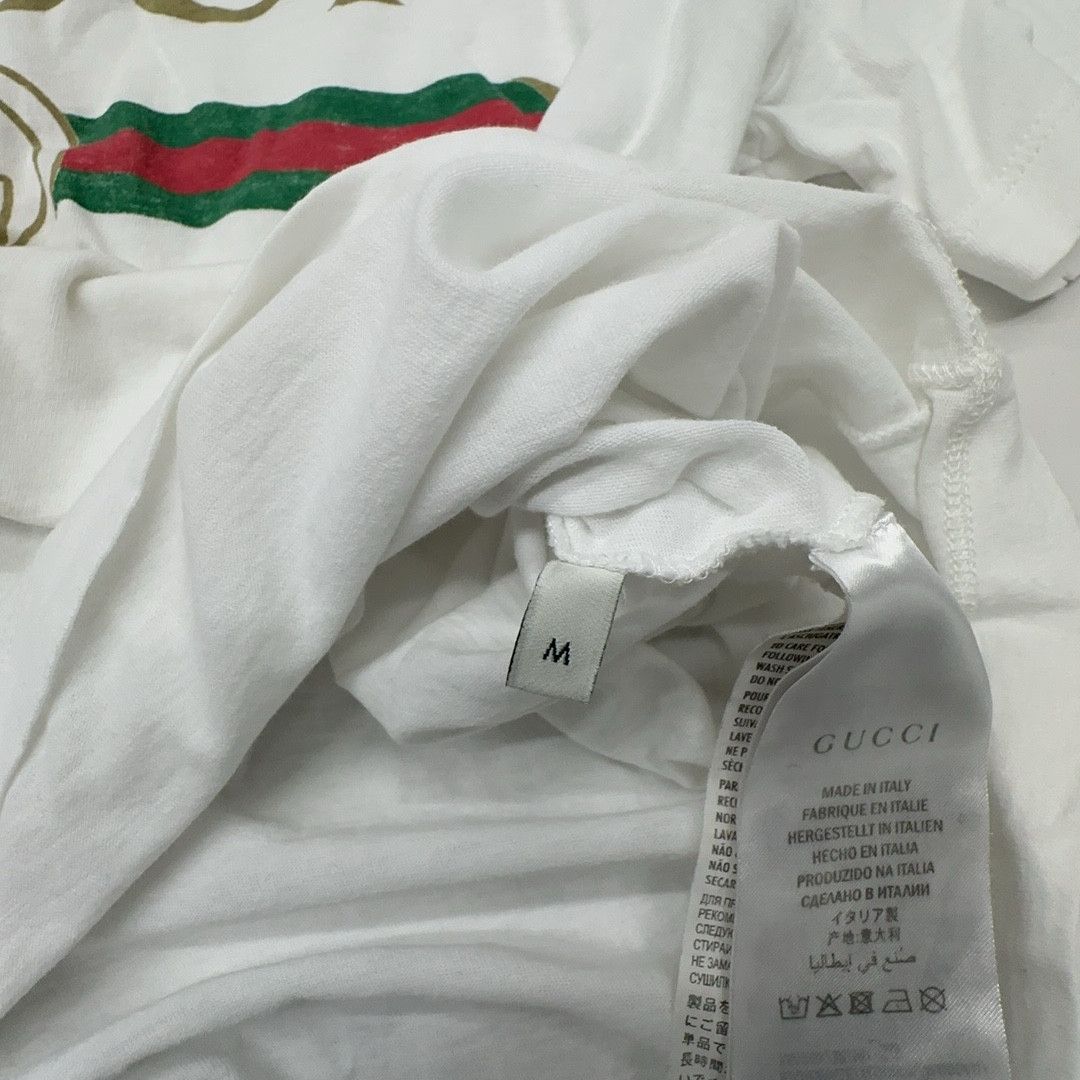 Gucci Gucci Logo Print T-Shirt White Size M Size US M / EU 48-50 / 2 - 3 Thumbnail