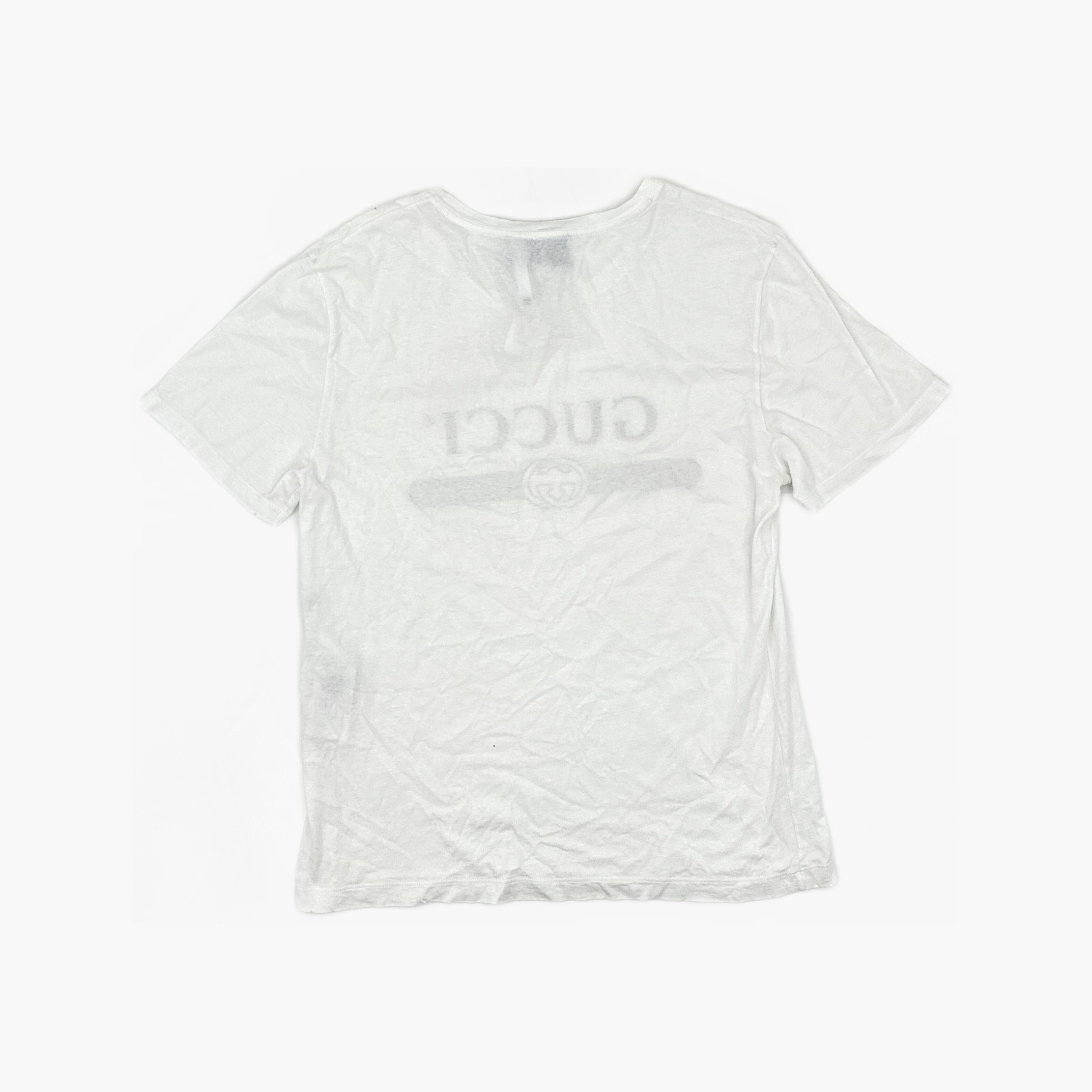 Gucci Gucci Logo Print T-Shirt White Size M Size US M / EU 48-50 / 2 - 2 Thumbnail