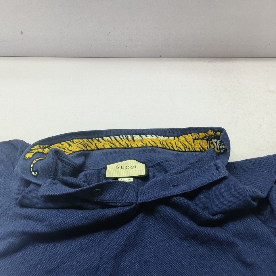 Gucci Gucci Tiger Embroidery Polo Shirt Navy Size M Size US M / EU 48-50 / 2 - 8 Thumbnail