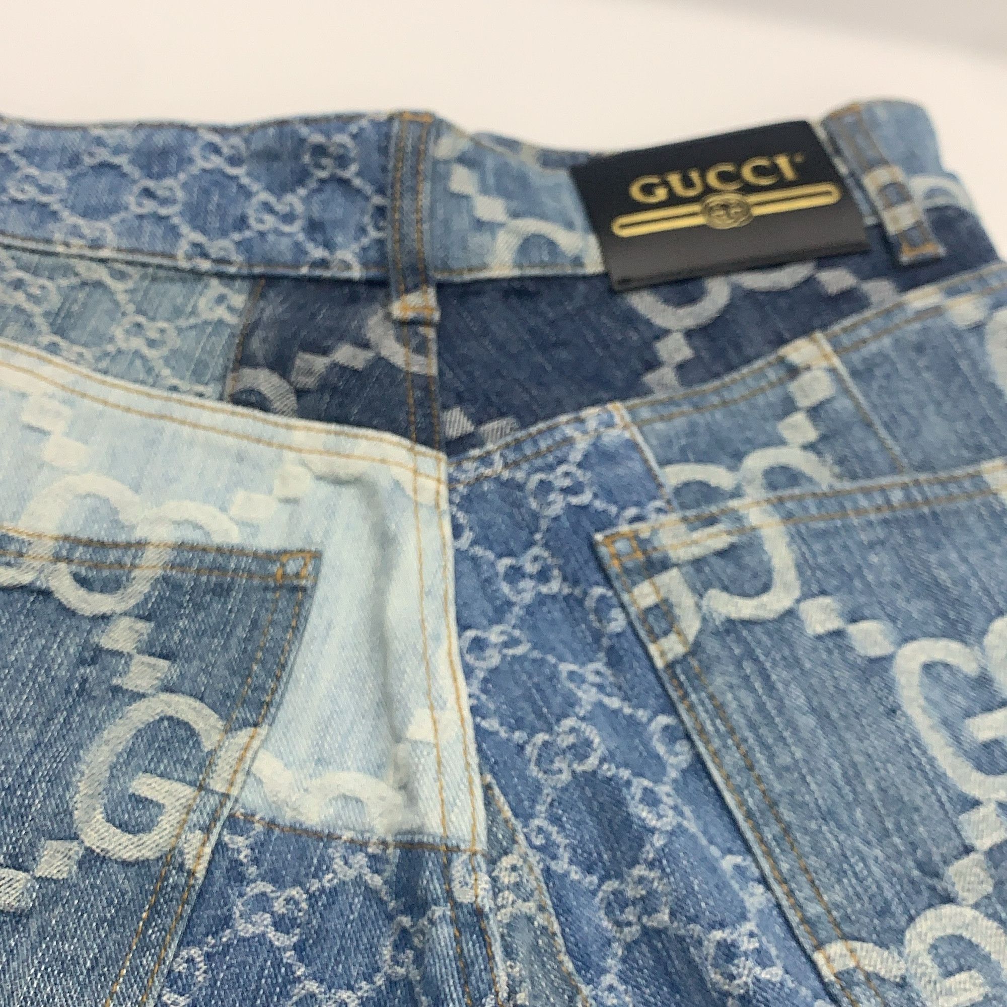 Gucci Gucci GG Monogram Patchwork Shorts Size 23 Size 23" - 8 Thumbnail