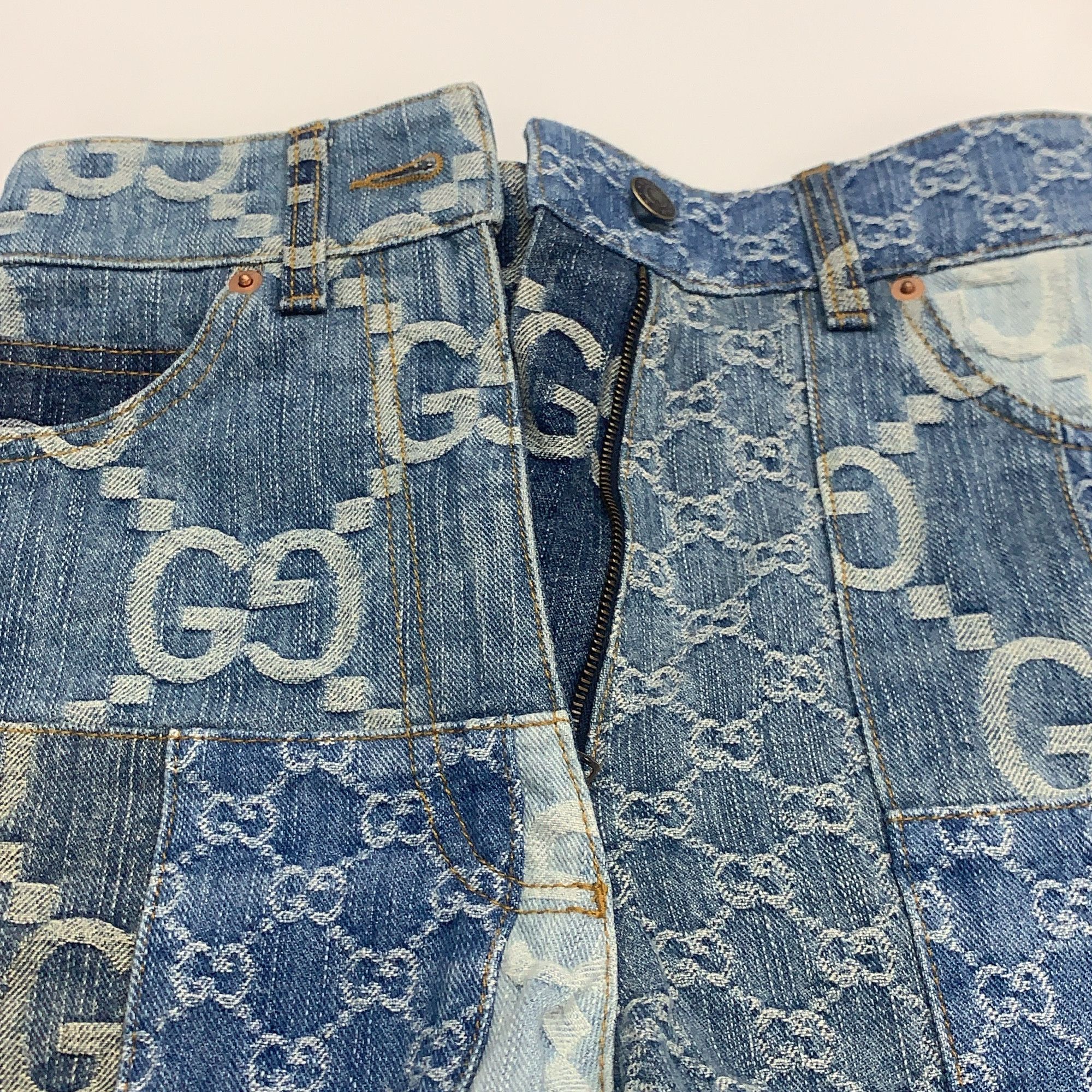 Gucci Gucci GG Monogram Patchwork Shorts Size 23 Size 23" - 7 Thumbnail