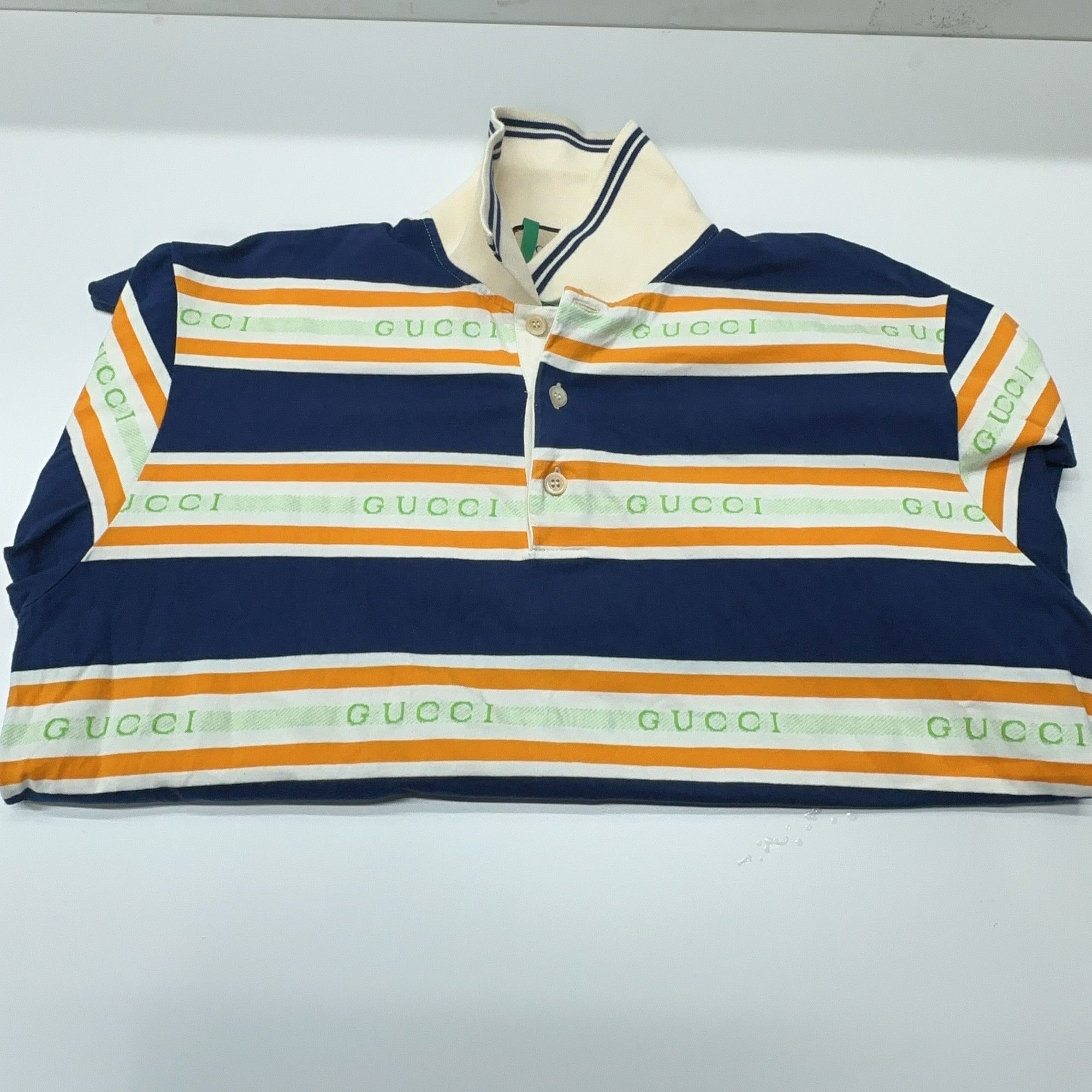 Gucci Gucci Logo Stripe Polo Size L Size US L / EU 52-54 / 3 - 7 Thumbnail