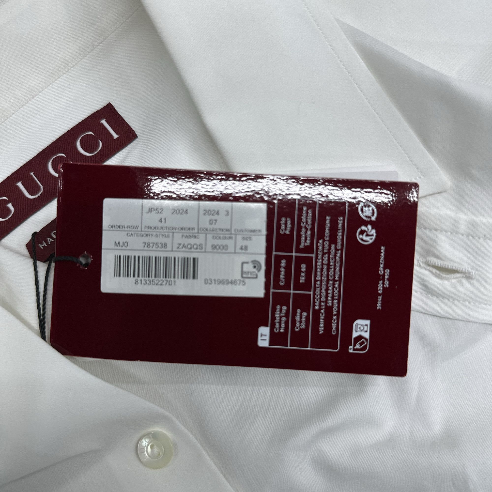 Gucci Gucci White Cotton Button Up Shirt Size 48 Size US M / EU 48-50 / 2 - 6 Thumbnail
