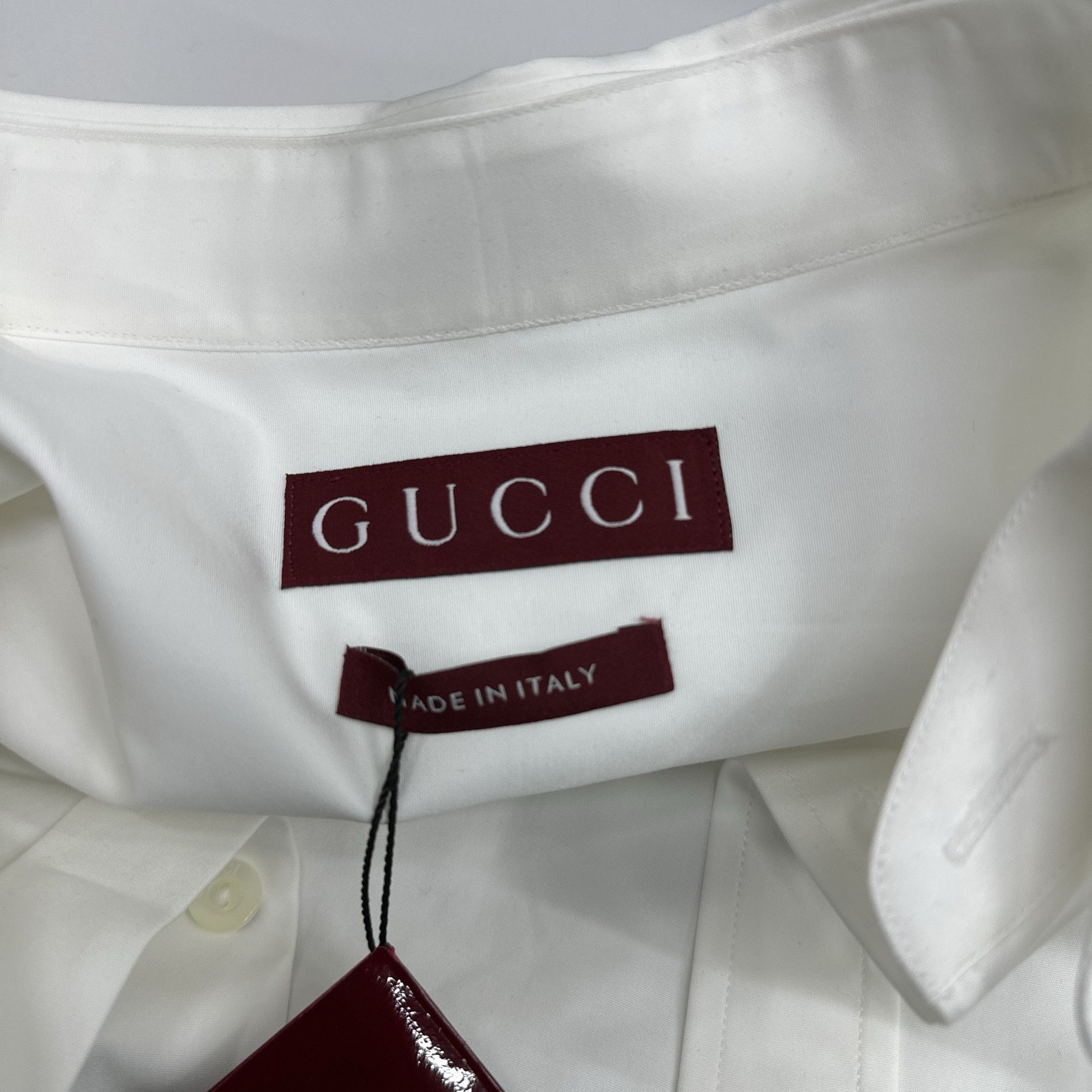 Gucci Gucci White Cotton Button Up Shirt Size 48 Size US M / EU 48-50 / 2 - 3 Thumbnail