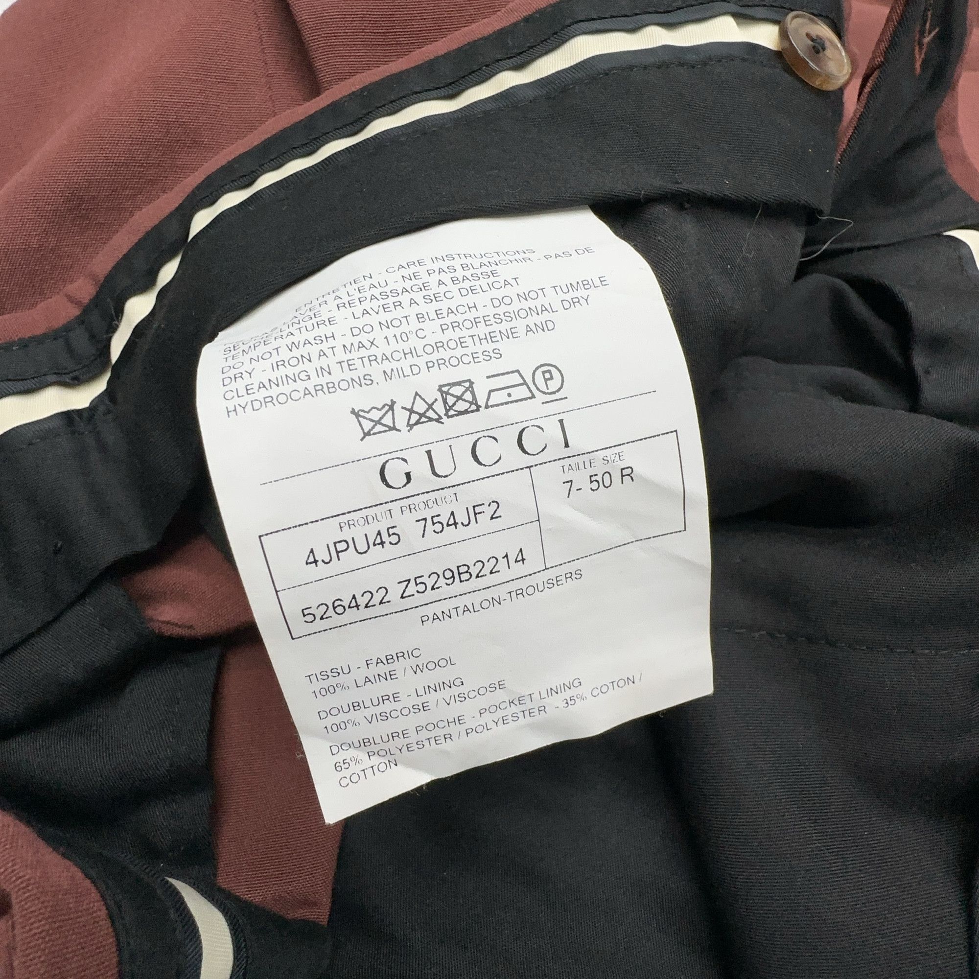 Gucci Gucci Brown Wool Casual Pants Size 34 Size US 34 / EU 50 - 3 Thumbnail