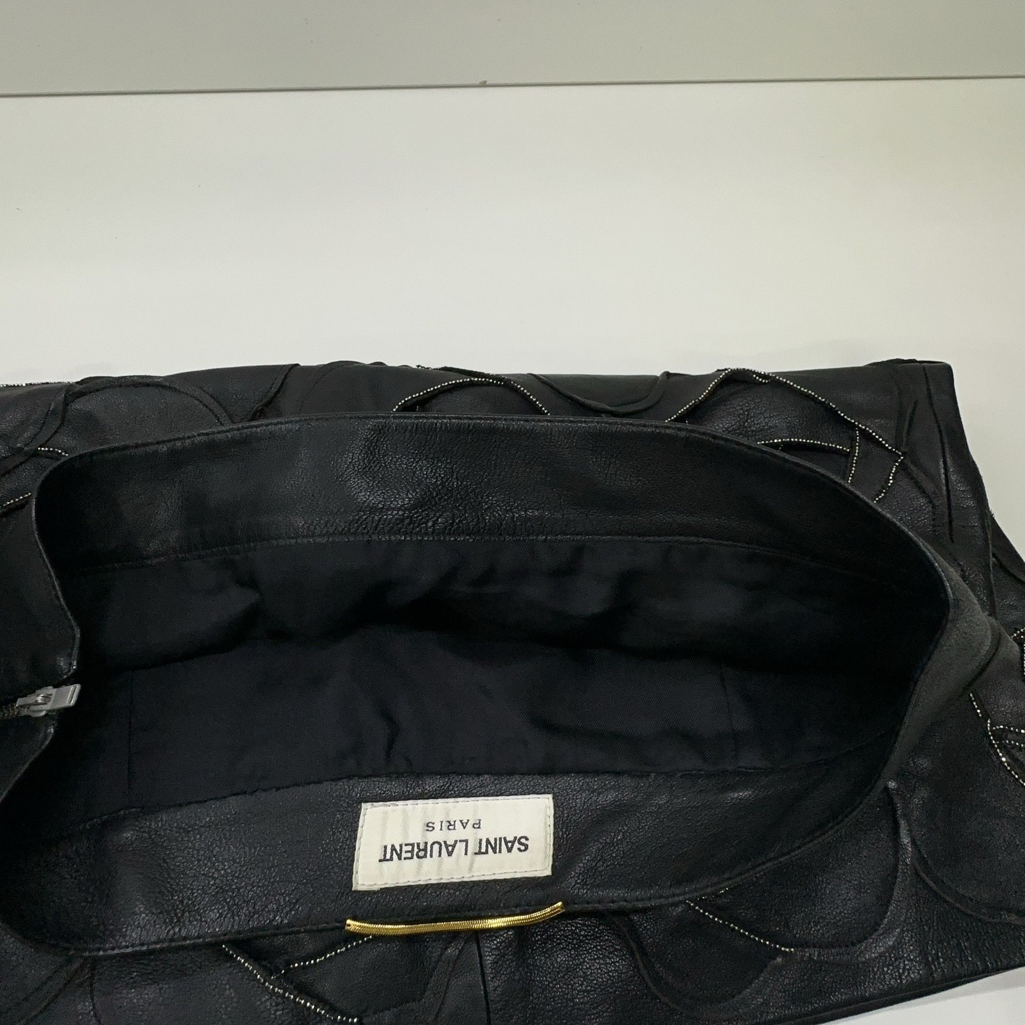 Saint Laurent Paris Saint Laurent Leather Rose Applique Mini Skirt Size 36 Size 26" / US 2 / IT 38 - 10 Thumbnail