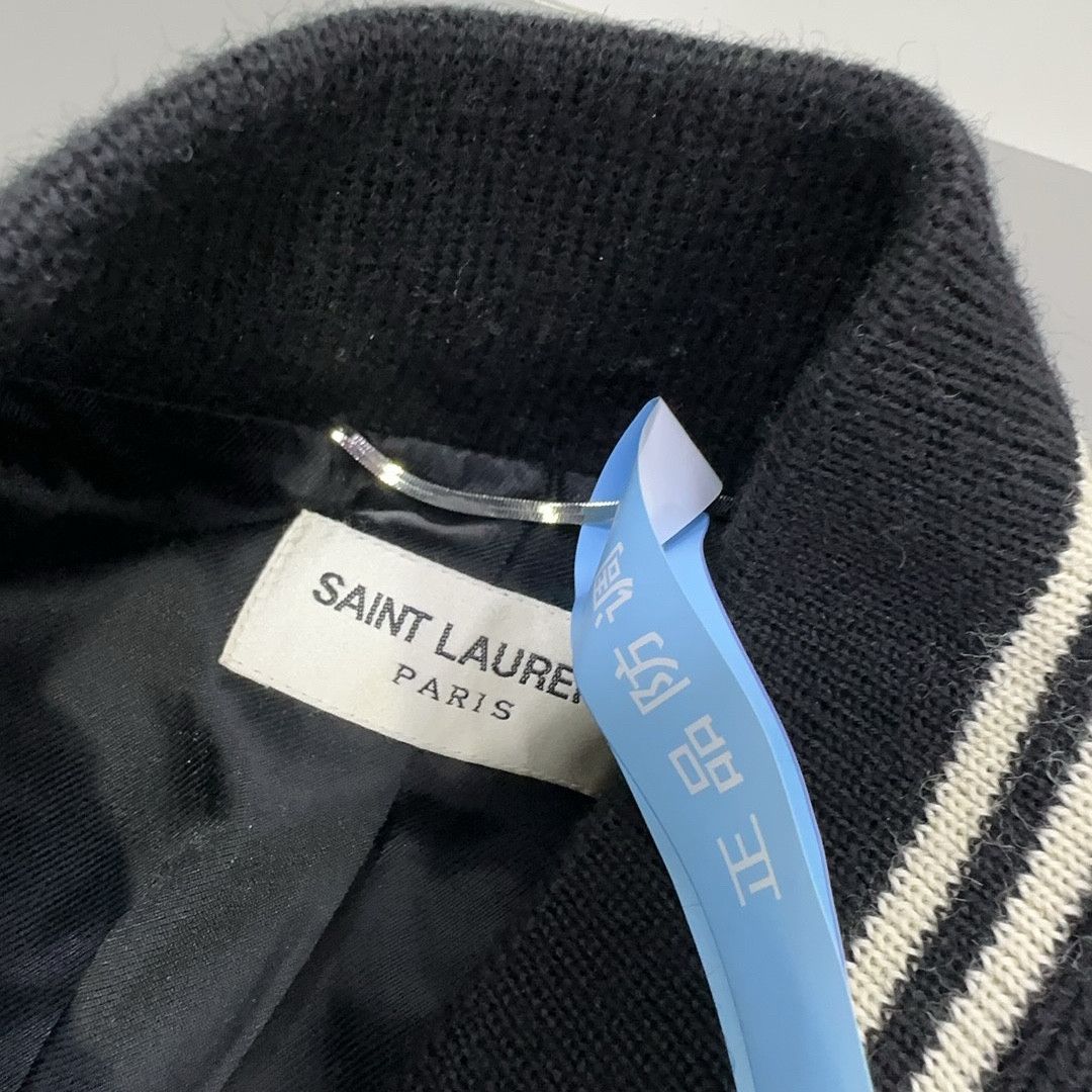 Saint Laurent Paris Saint Laurent Striped Varsity Jacket Size 50 Size US M / EU 48-50 / 2 - 4 Thumbnail