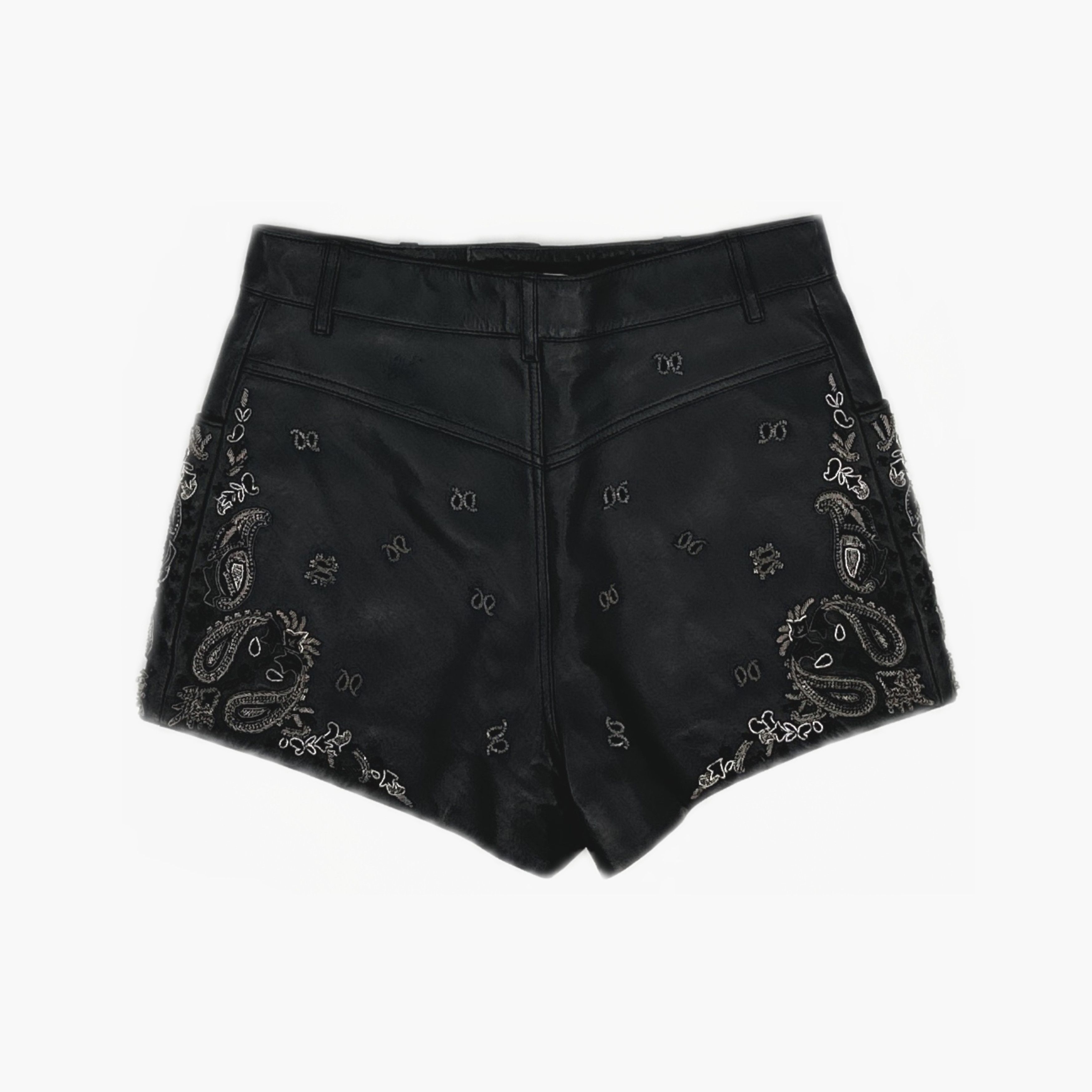 Saint Laurent Paris Saint Laurent Embellished Leather Shorts F38 Size 27" / US 4 / IT 40 - 2 Thumbnail