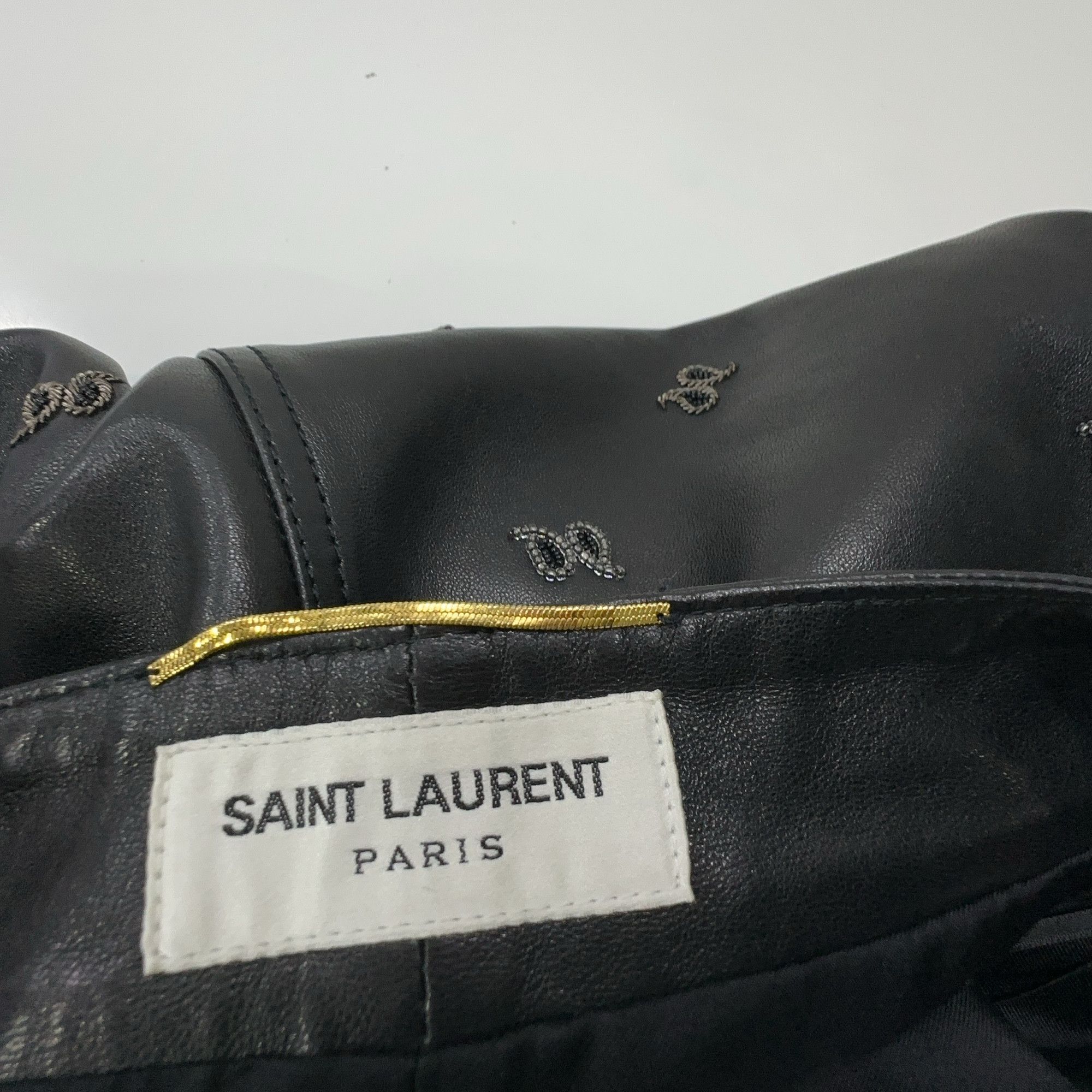 Saint Laurent Paris Saint Laurent Embellished Leather Shorts F38 Size 27" / US 4 / IT 40 - 4 Thumbnail