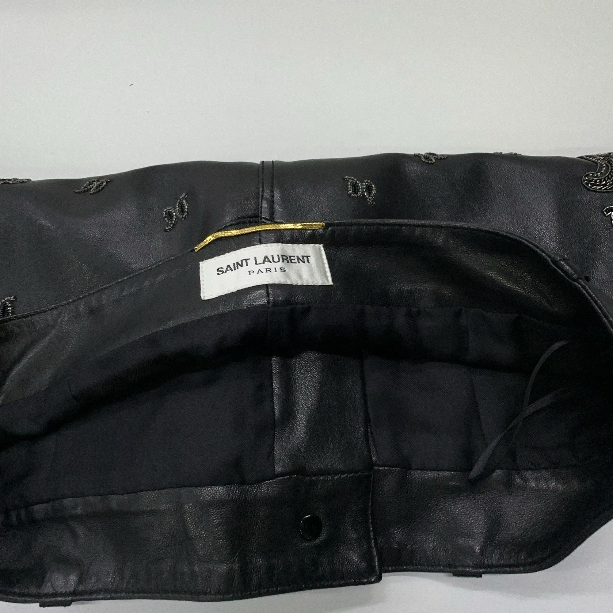 Saint Laurent Paris Saint Laurent Embellished Leather Shorts F38 Size 27" / US 4 / IT 40 - 5 Thumbnail