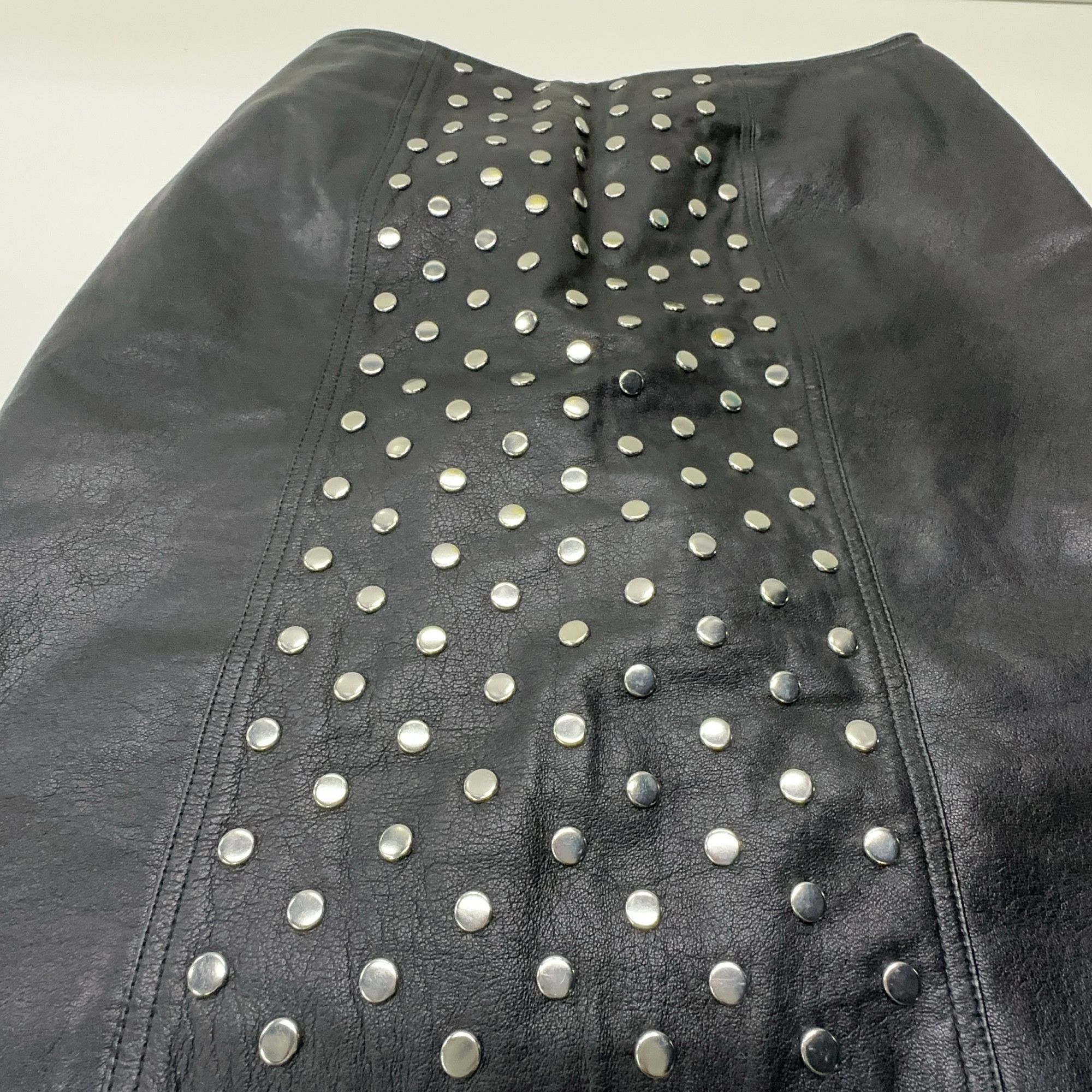 Saint Laurent Paris Saint Laurent Studded Leather Skirt Size 38 Size 27" / US 4 / IT 40 - 8 Thumbnail