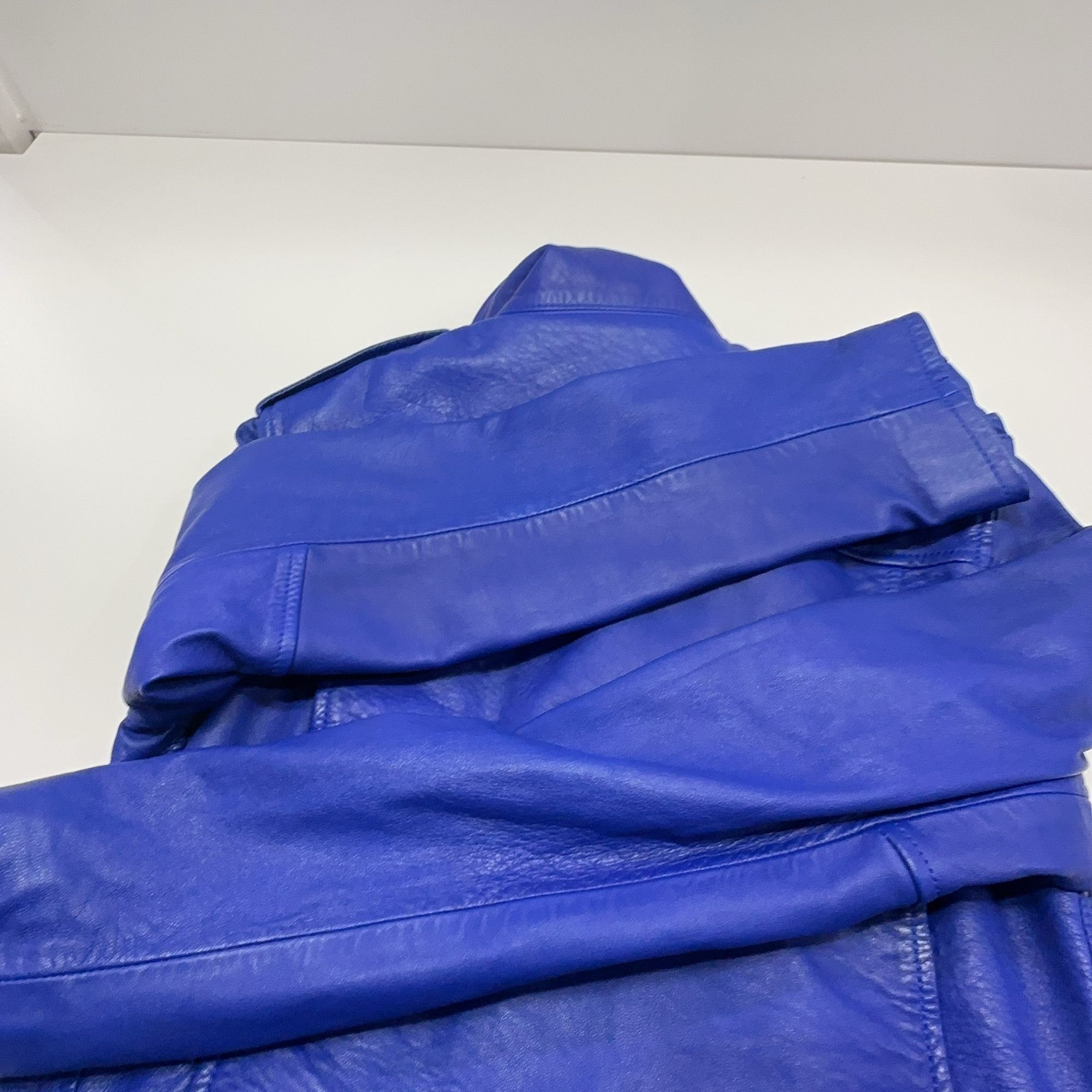 Saint Laurent Paris Saint Laurent Blue Leather Jacket F36 Size XS / US 0-2 / IT 36-38 - 12 Thumbnail