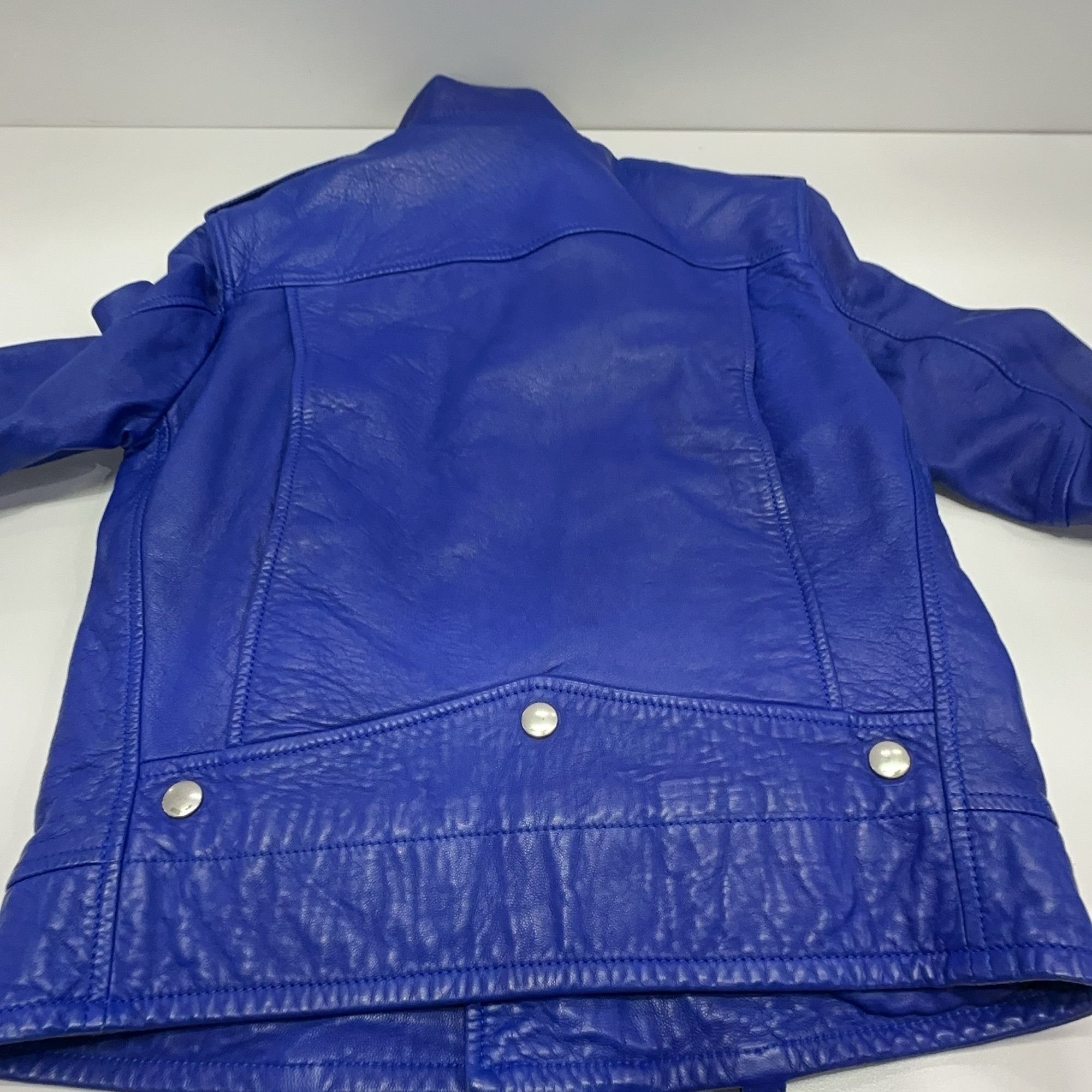 Saint Laurent Paris Saint Laurent Blue Leather Jacket F36 Size XS / US 0-2 / IT 36-38 - 15 Thumbnail