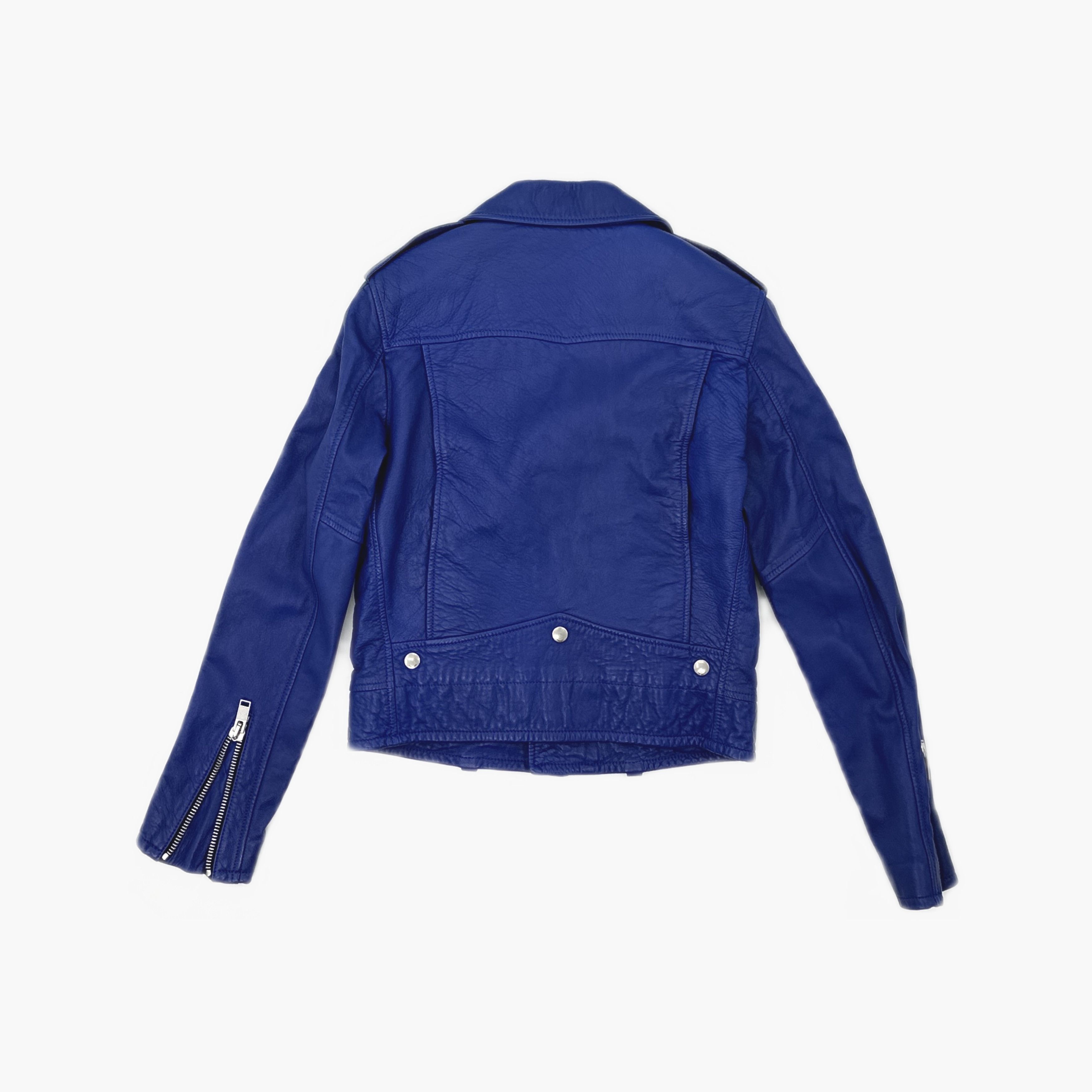 Saint Laurent Paris Saint Laurent Blue Leather Jacket F36 Size XS / US 0-2 / IT 36-38 - 2 Thumbnail