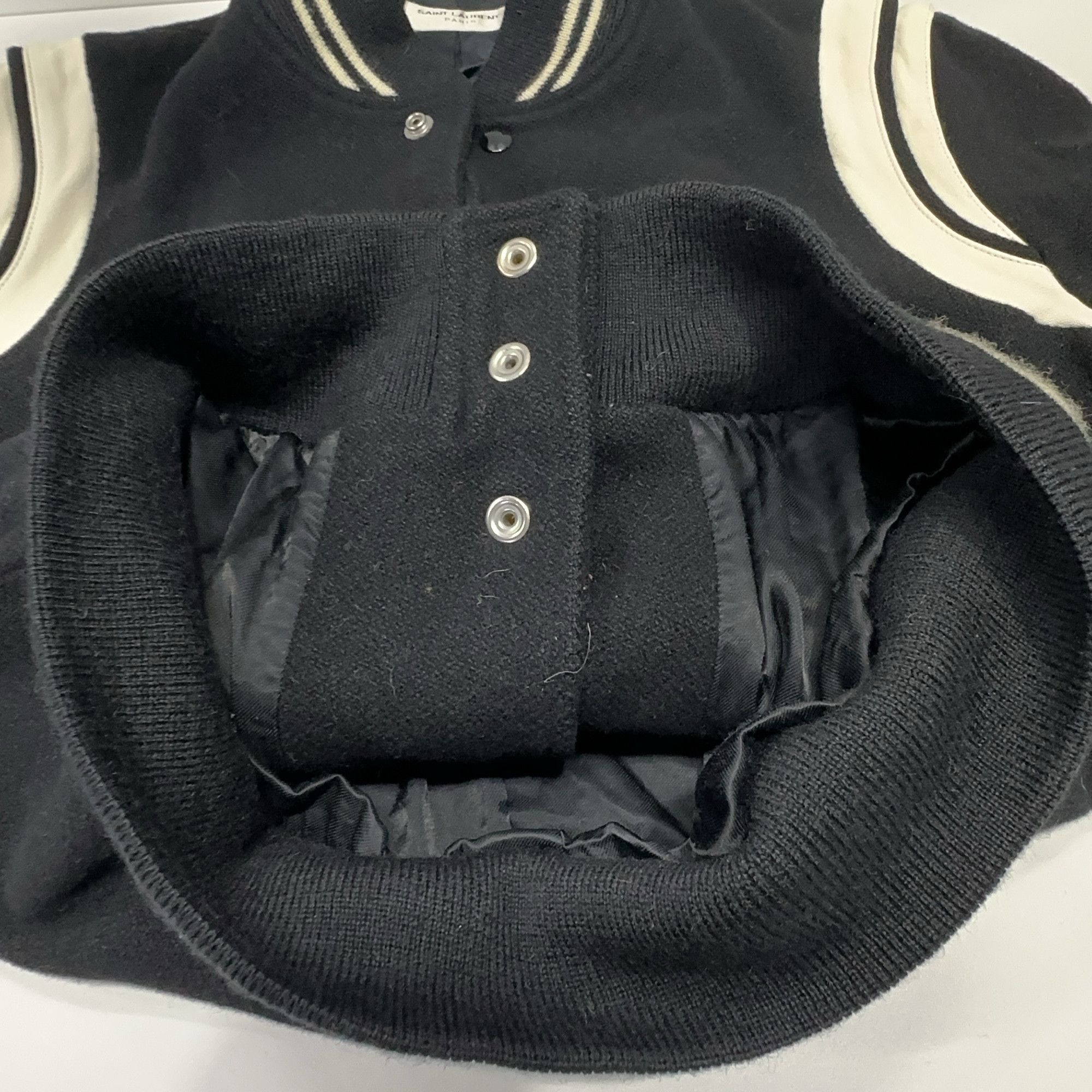 Saint Laurent Paris Saint Laurent Contrast Striped Bomber Jacket Size M Size US M / EU 48-50 / 2 - 8 Thumbnail