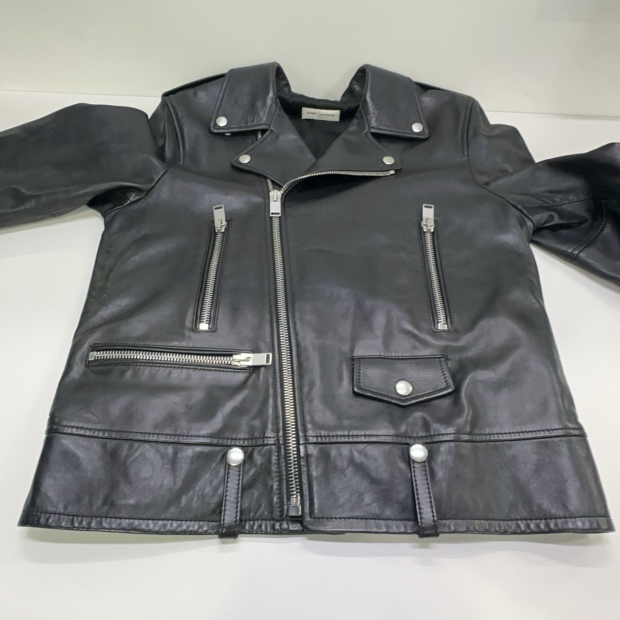Saint Laurent Paris Saint Laurent Classic Leather Biker Jacket Size L Size US L / EU 52-54 / 3 - 7 Thumbnail